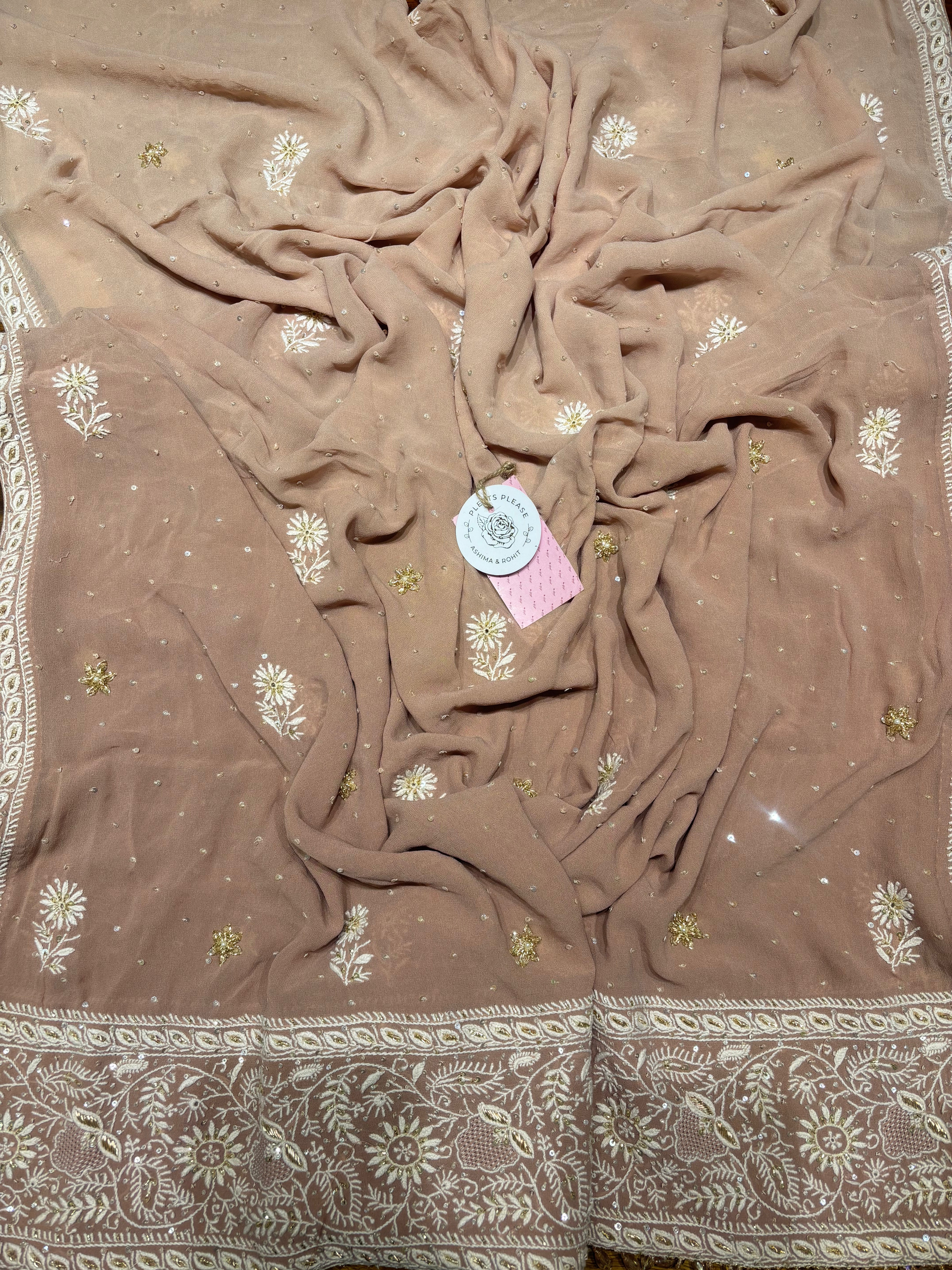 Dusty Rose Ombre Pure & Premium Georgette Kurta & Dupatta