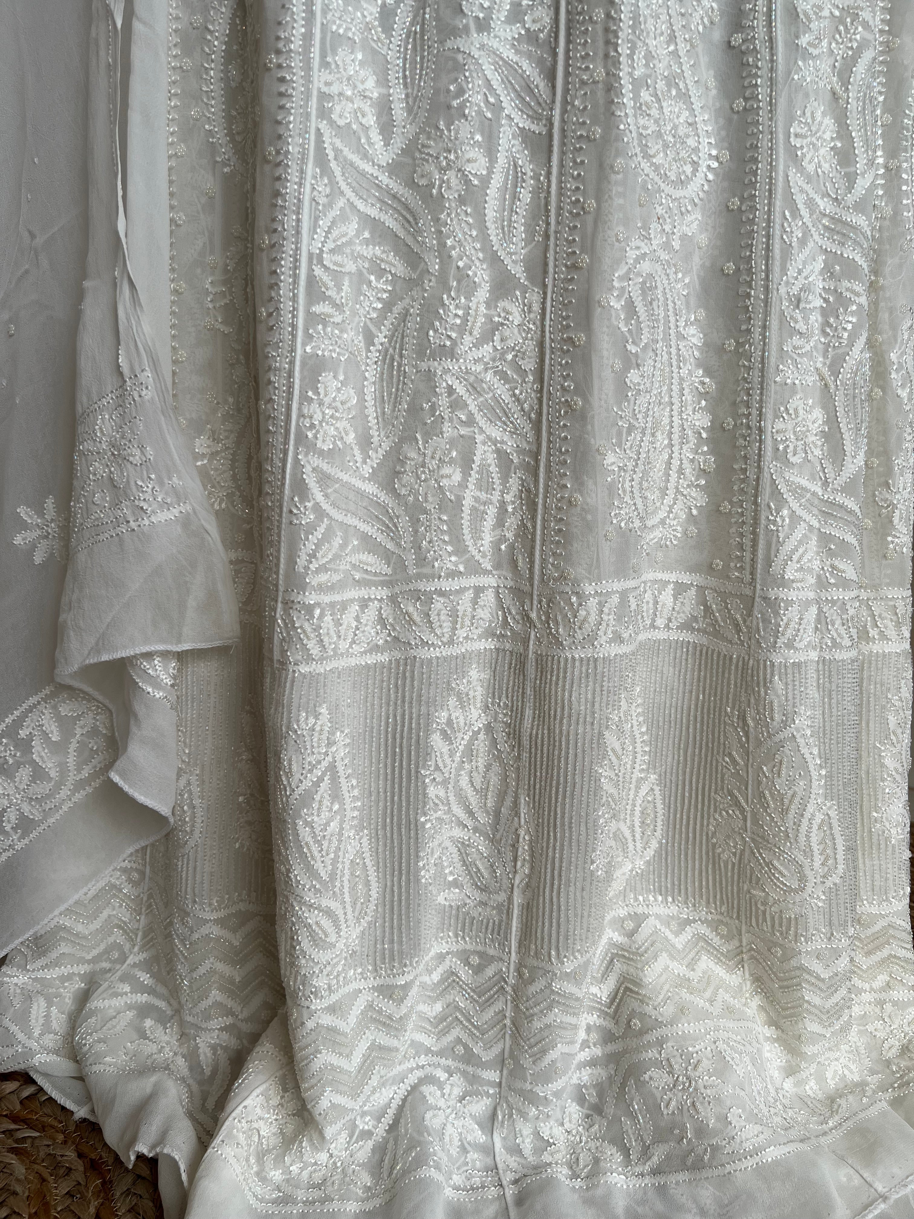 Georgette Chikankari Anarkali Kurta & Dupatta