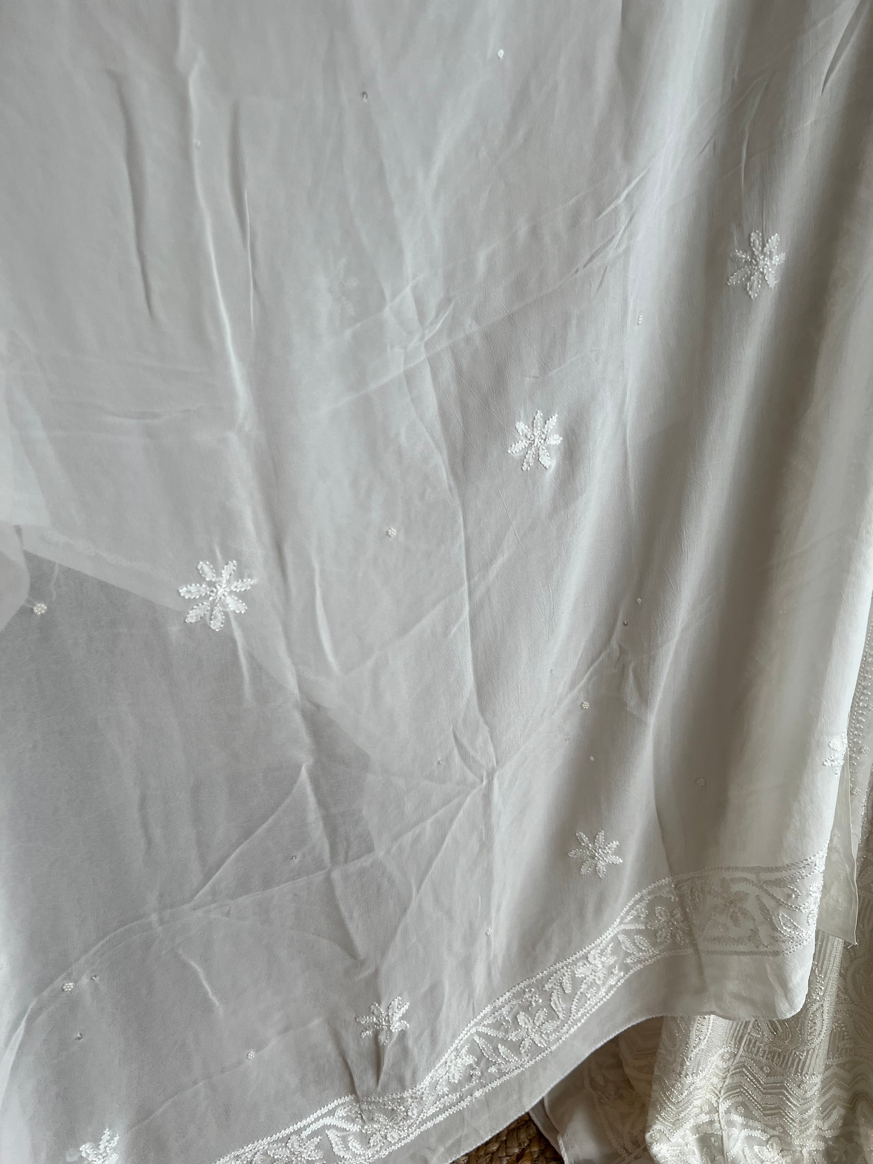 Georgette Chikankari Anarkali Kurta & Dupatta