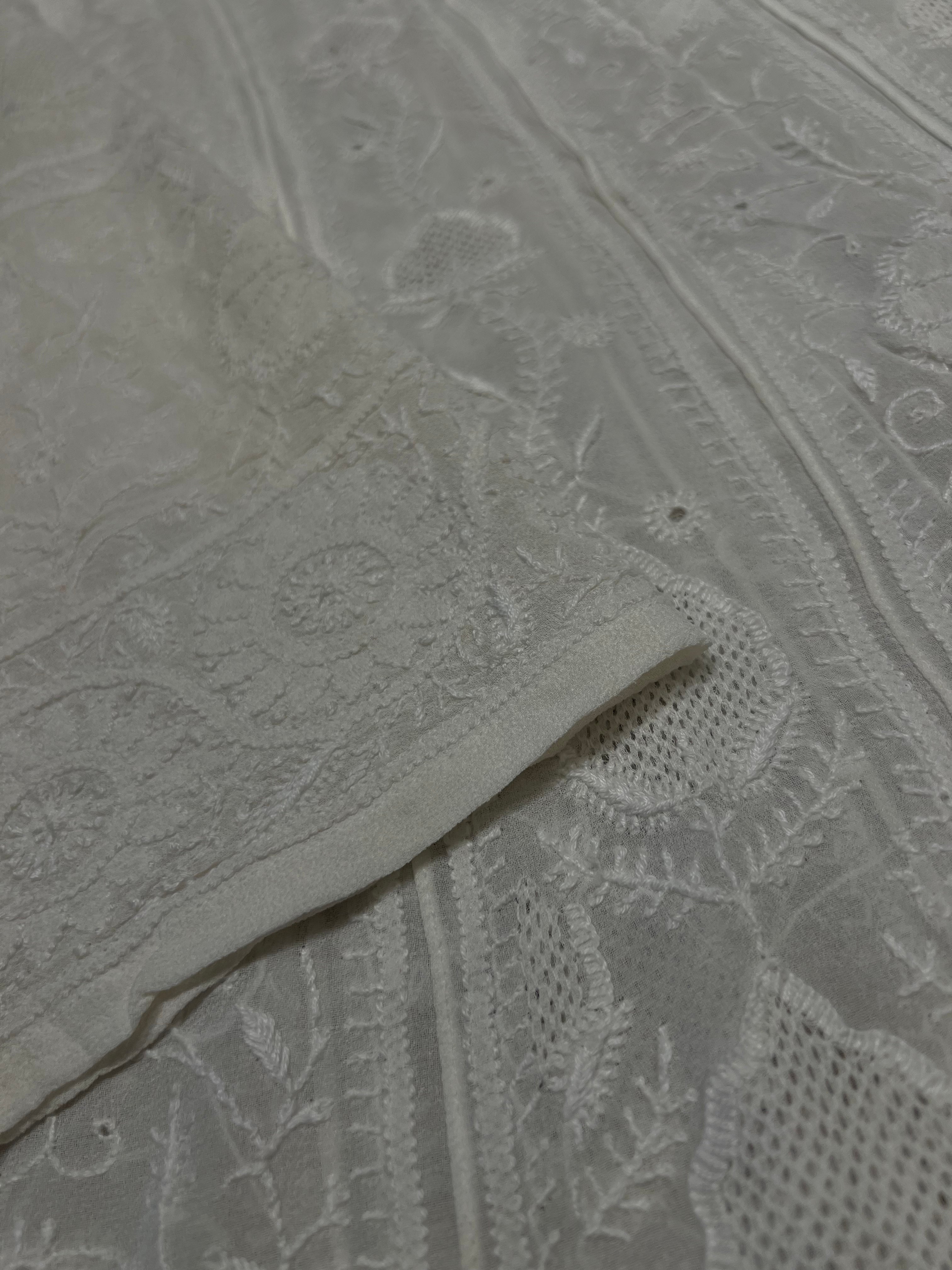 Dyeable Pure Georgette Chikankari Anarkali and Dupatta
