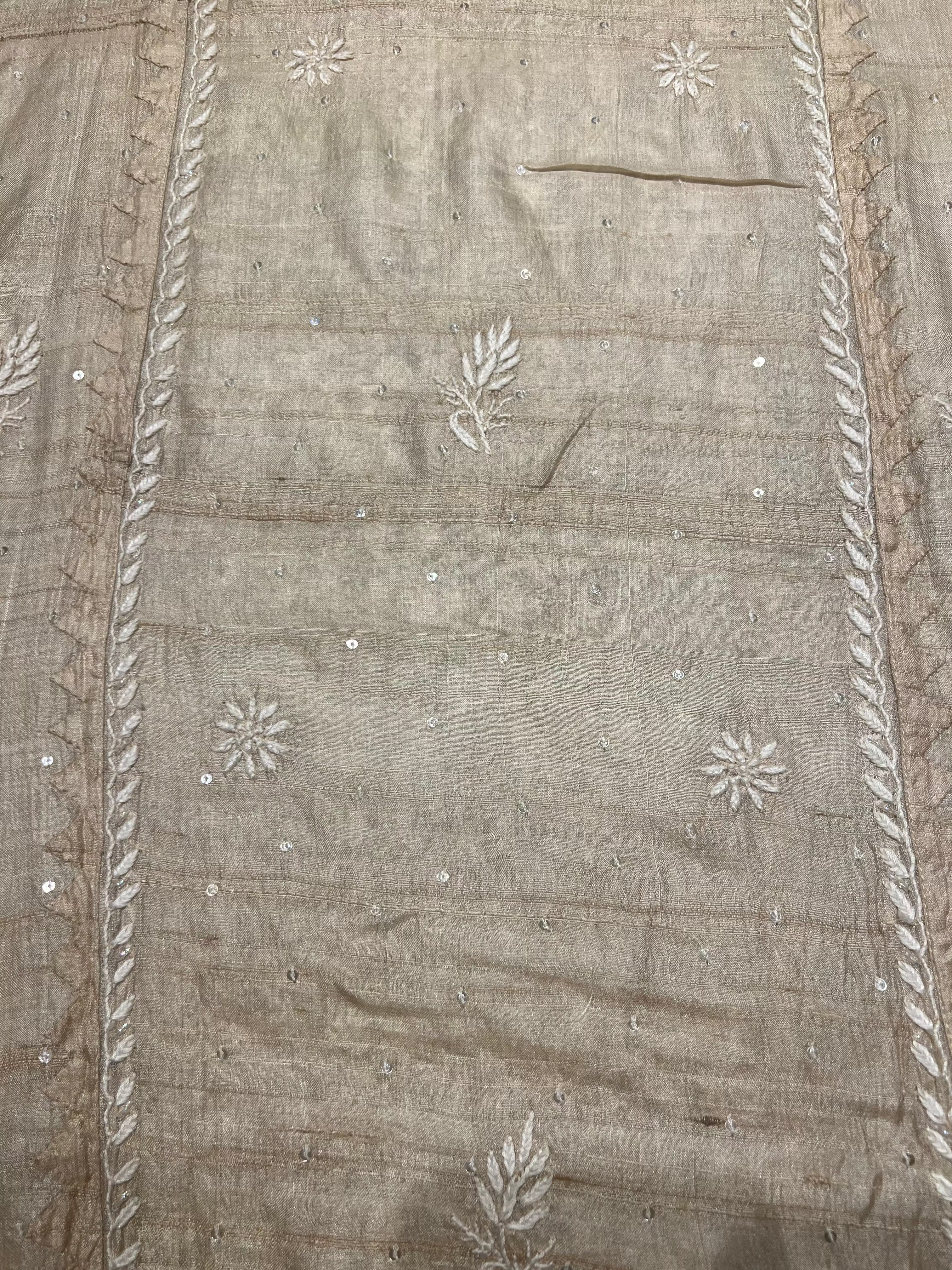 Dyeable Natural Silk Chikankari Kurta and Dupatta