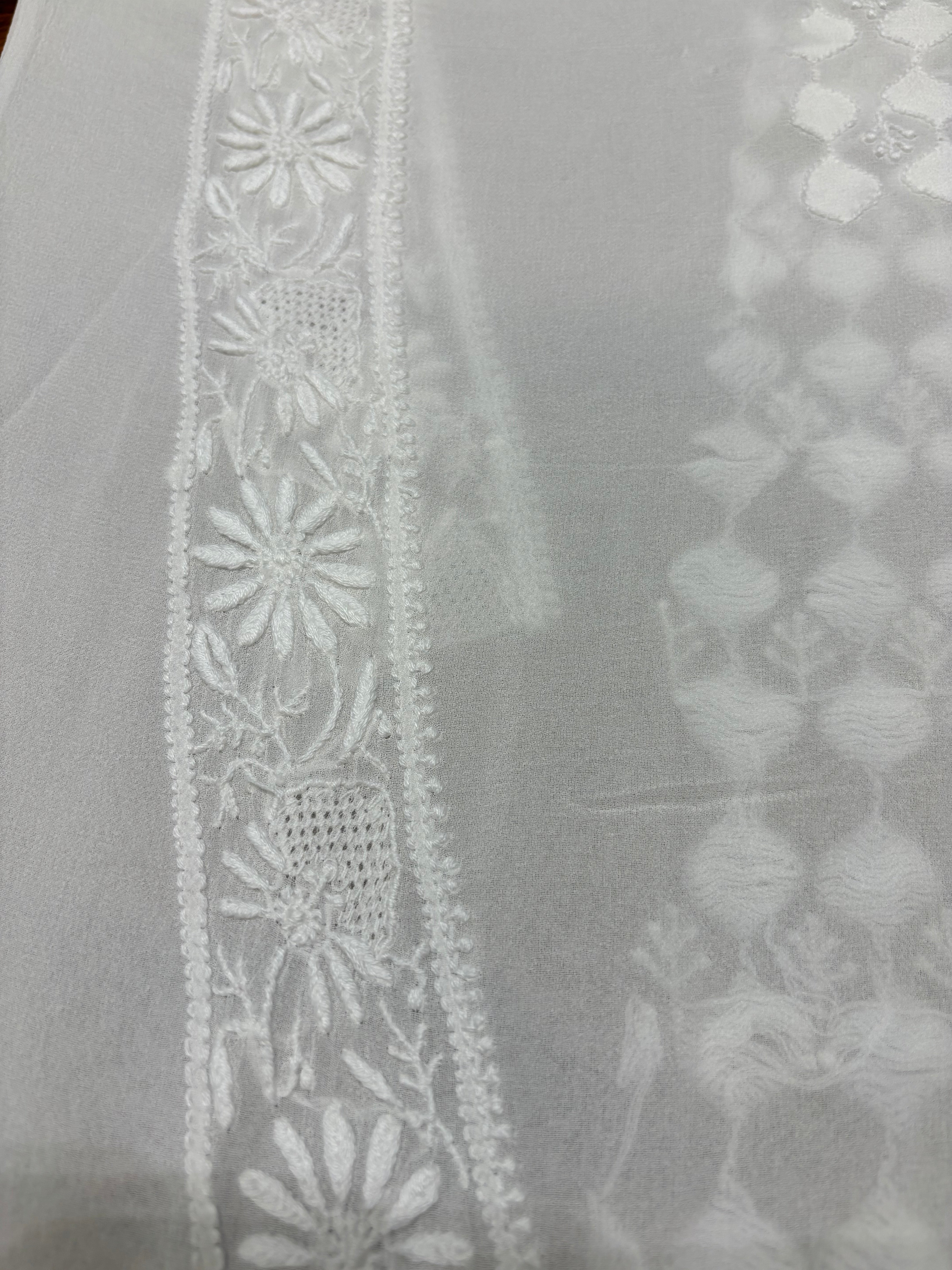 Dyeable Pure Georgette Chikankari Sherwani