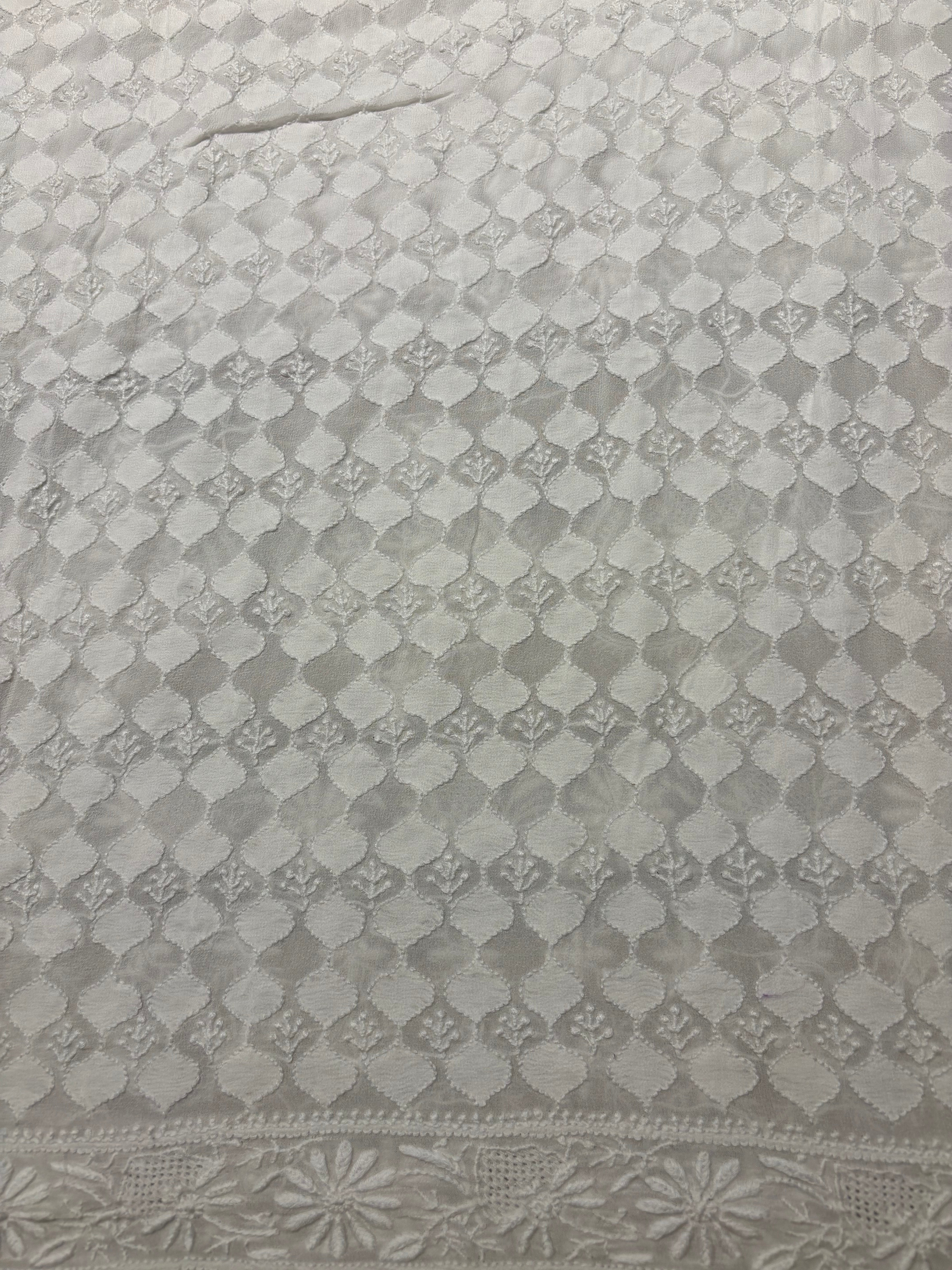 Dyeable Pure Georgette Chikankari Sherwani