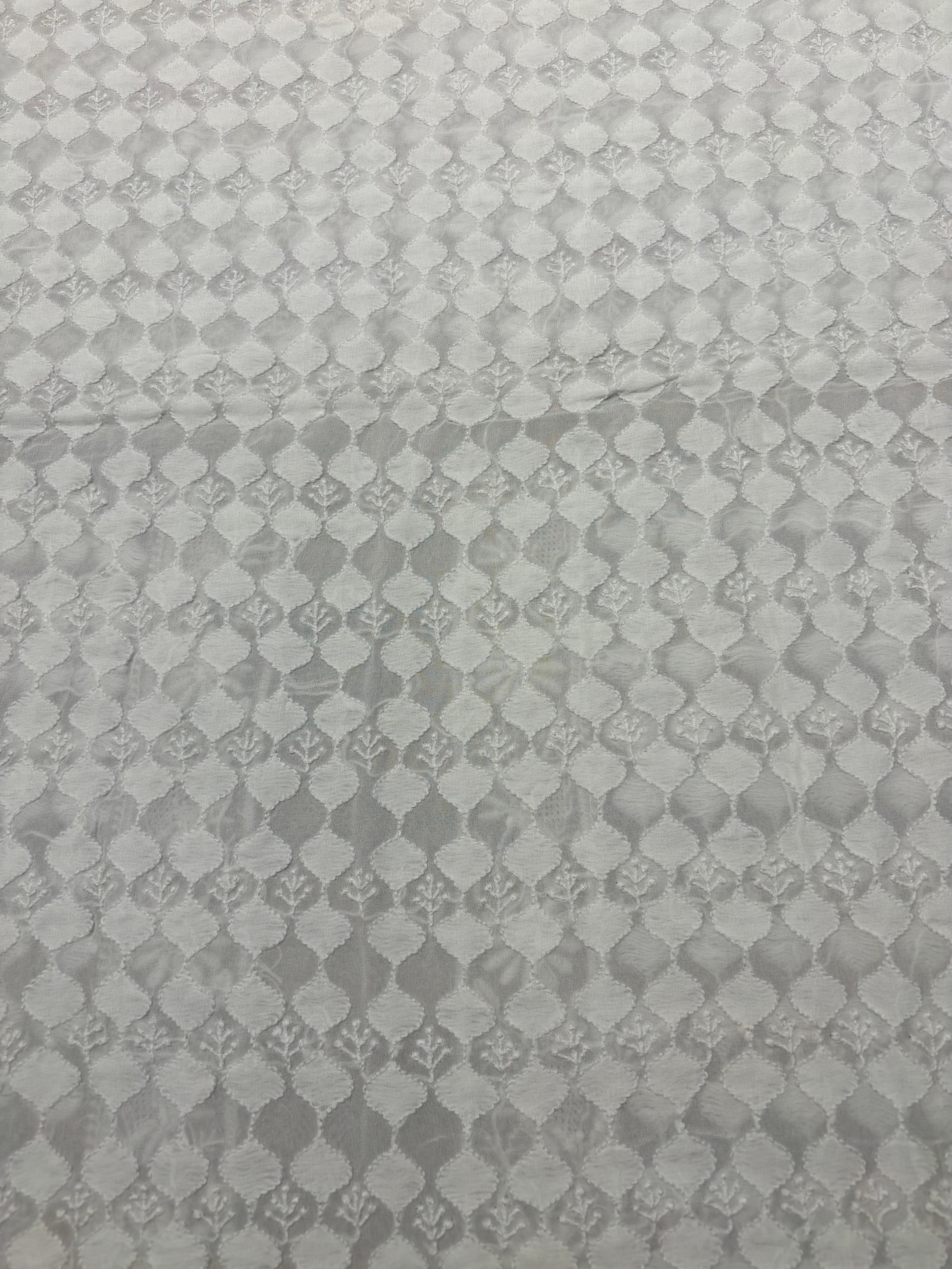 Dyeable Pure Georgette Chikankari Sherwani