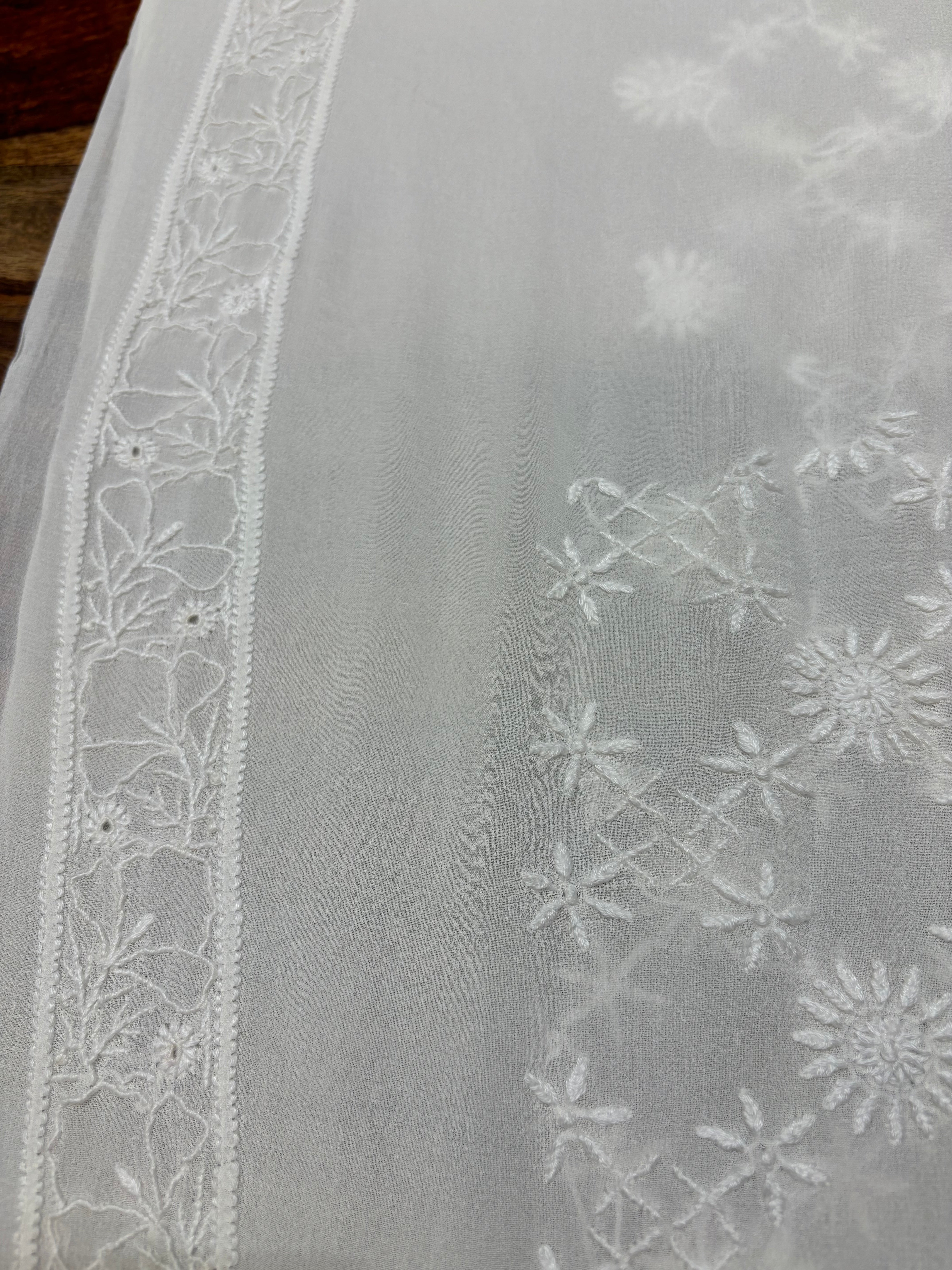 Dyeable Pure Georgette Chikankari Sherwani
