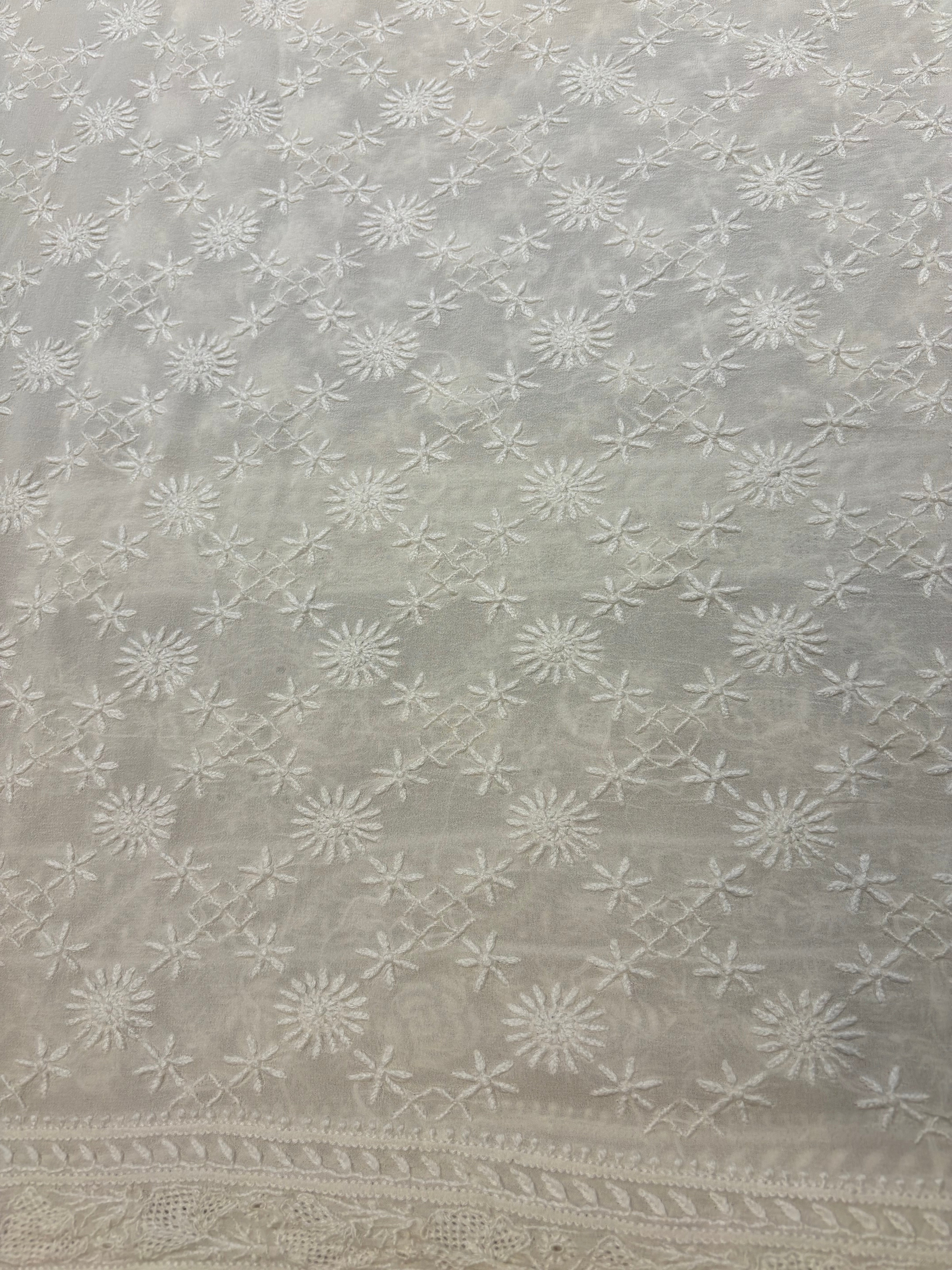 Dyeable Pure Georgette Chikankari Sherwani