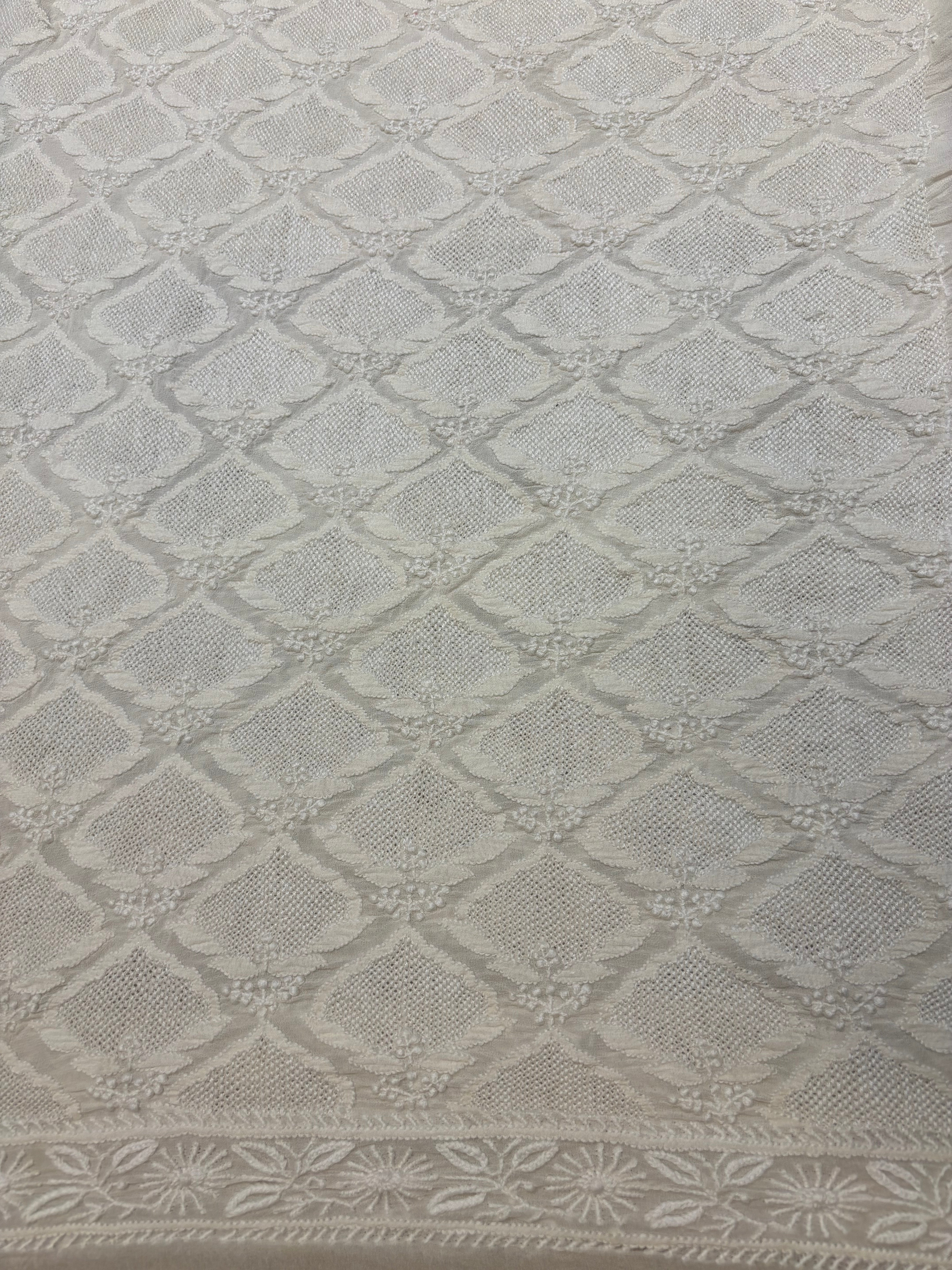 Dyeable Pure Georgette Chikankari Sherwani