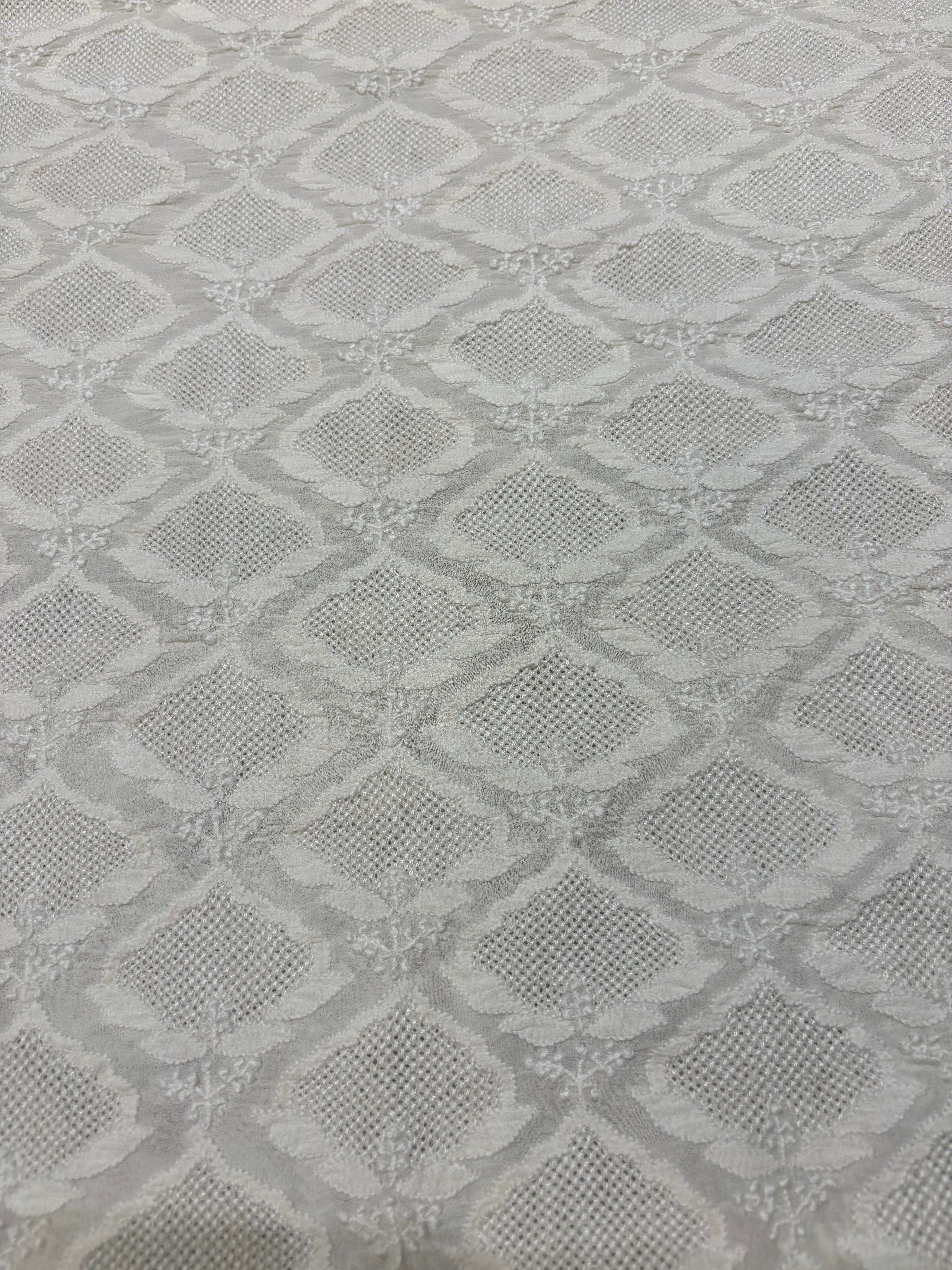 Dyeable Pure Georgette Chikankari Sherwani