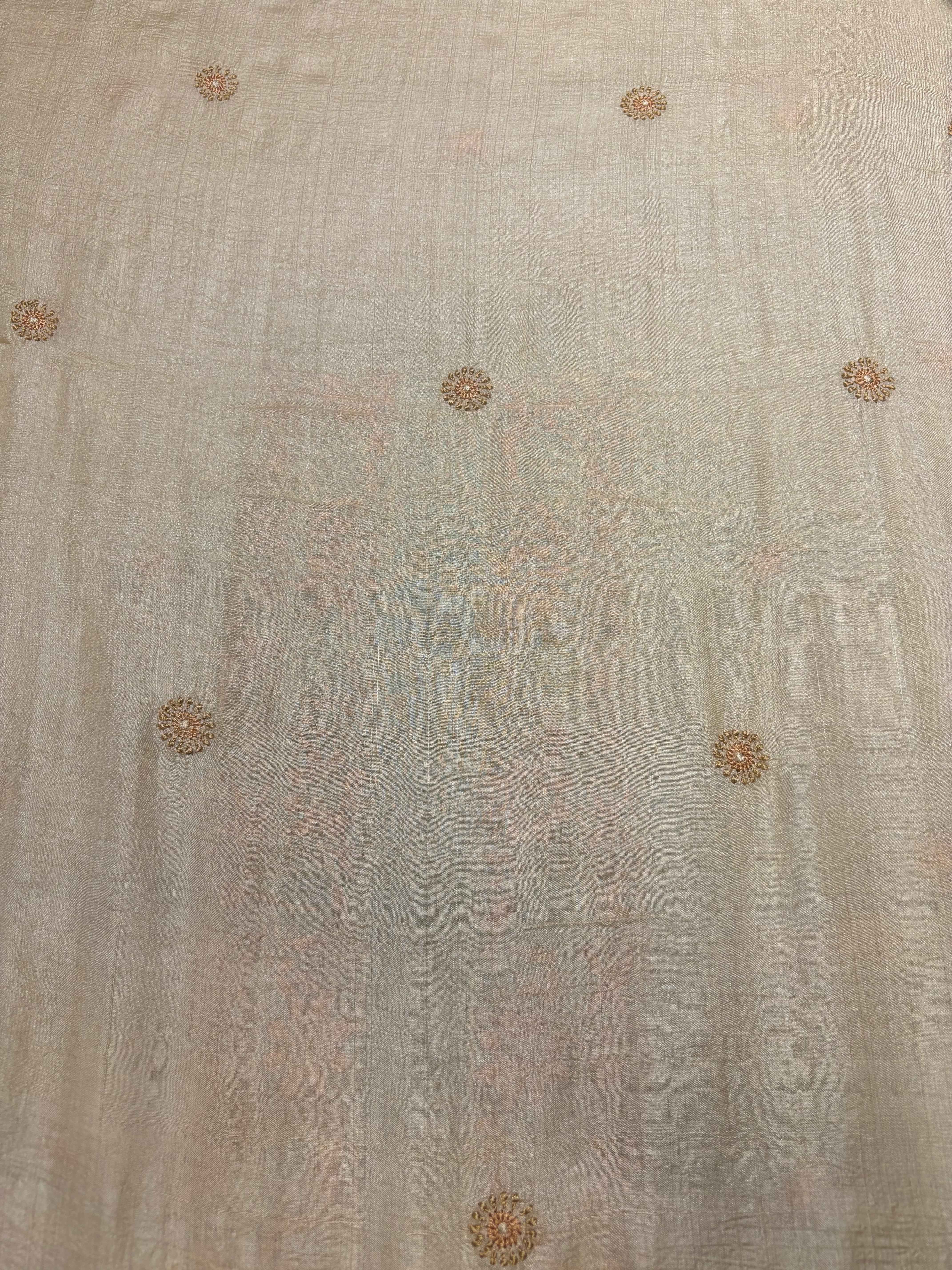 Dyeable Tussar Silk Chikankari Men's Kurta - Pleats PleaseChikankari