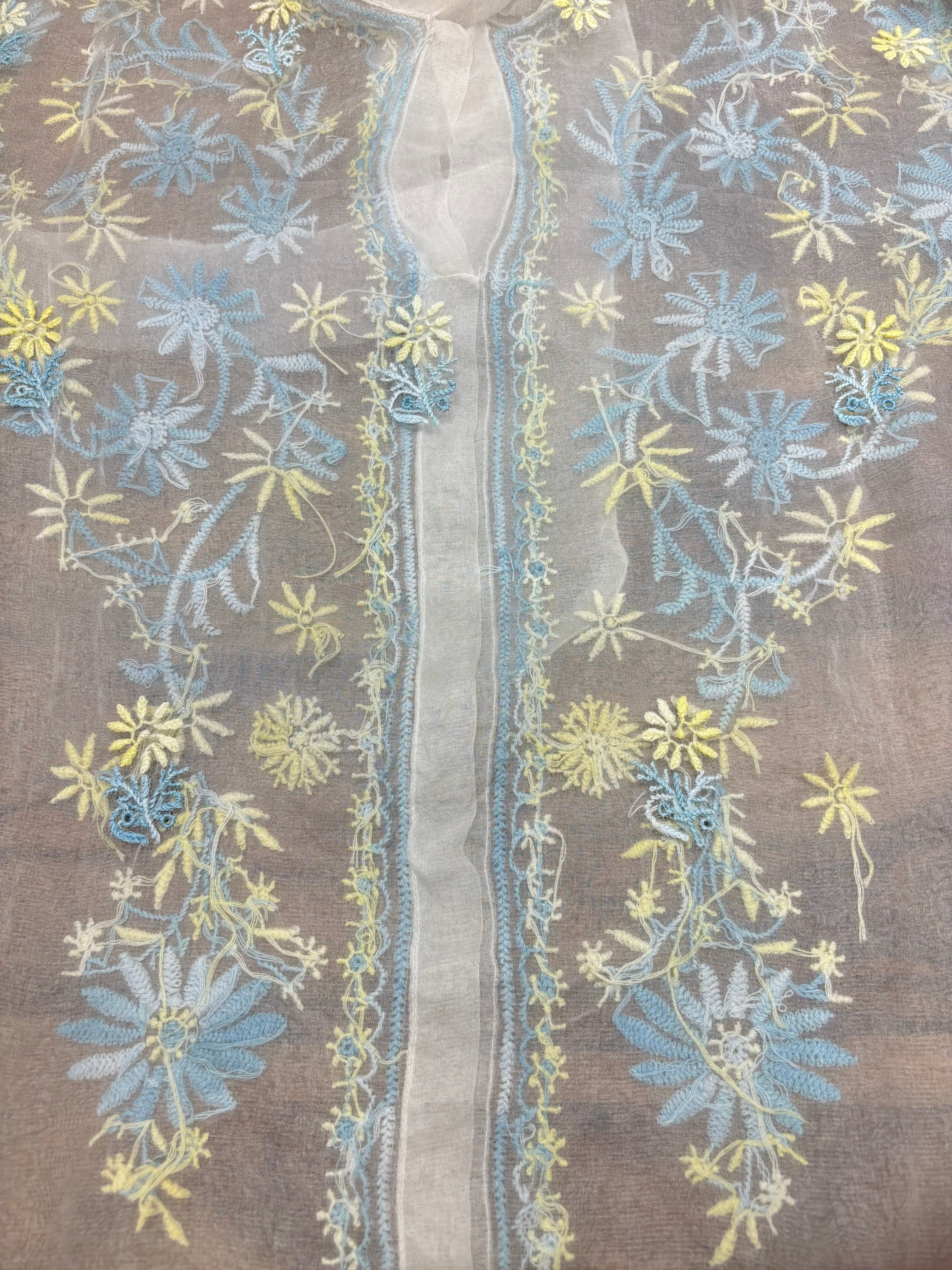 Dyeable Organza Silk Chikankari Shirt