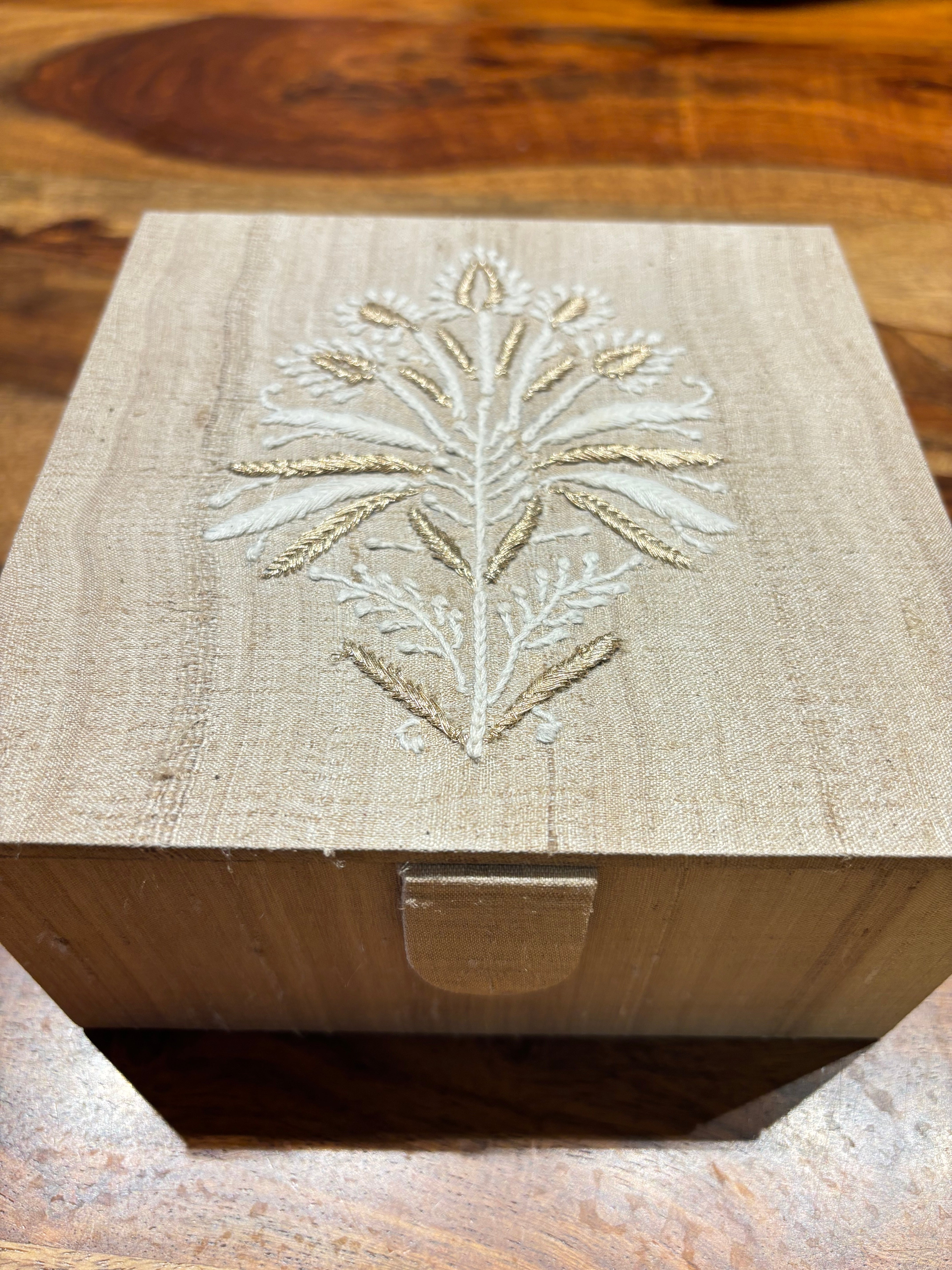 Fawn Chikankari Jewelry Box
