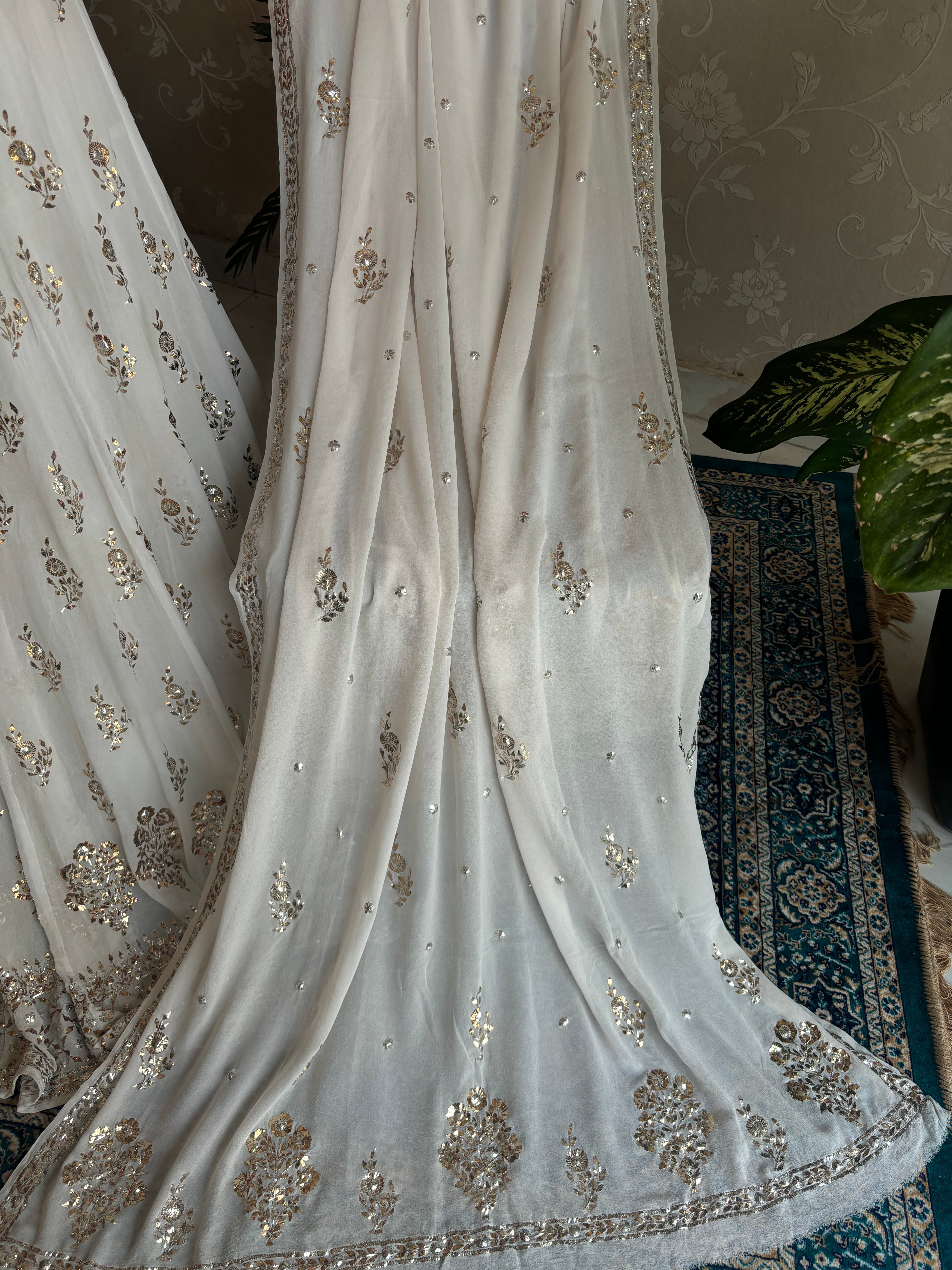 Dyeable Pure Georgette Badla Lehenga