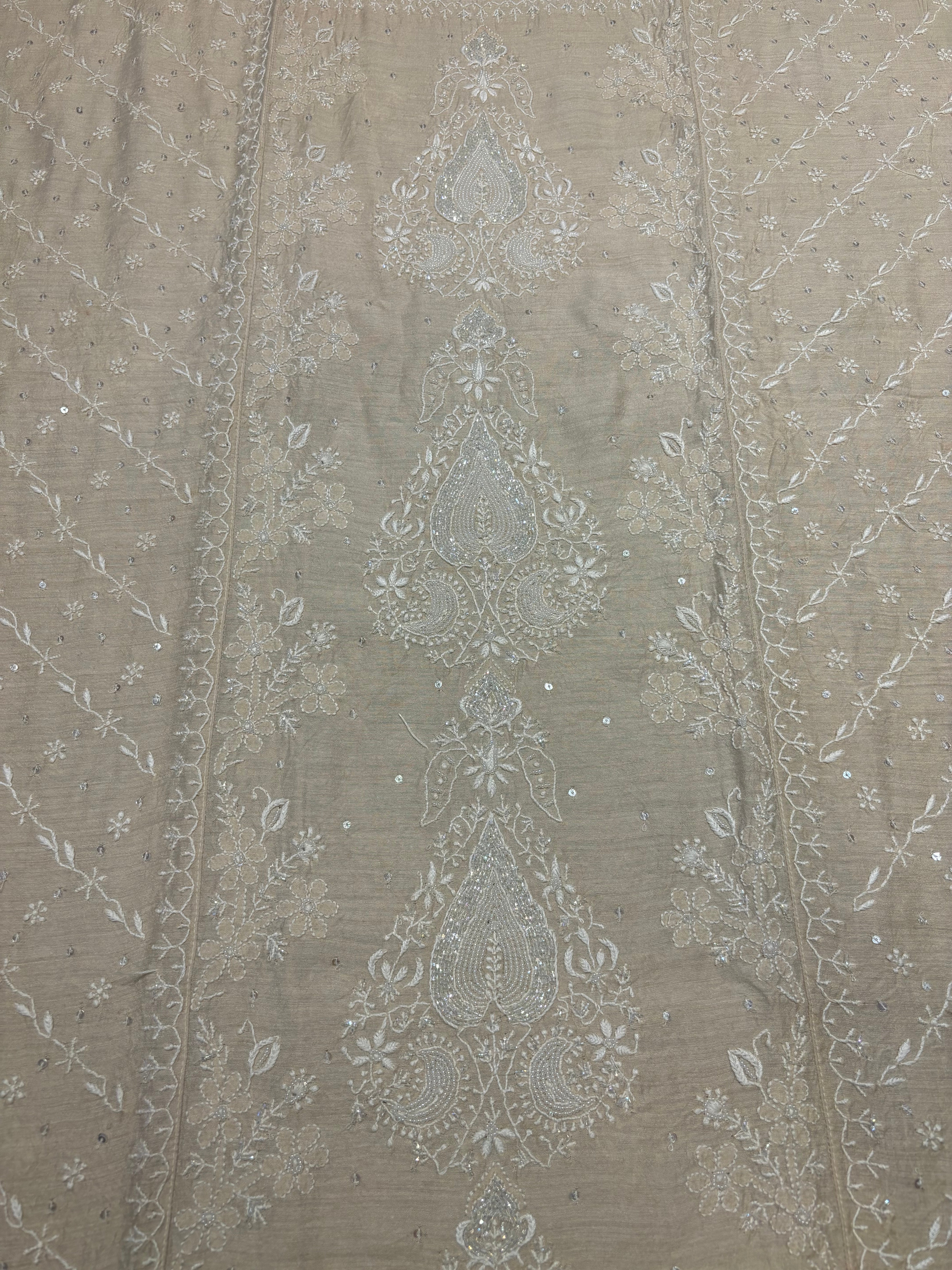 Dyeable Natural Silk Chikankari Kurta and Dupatta