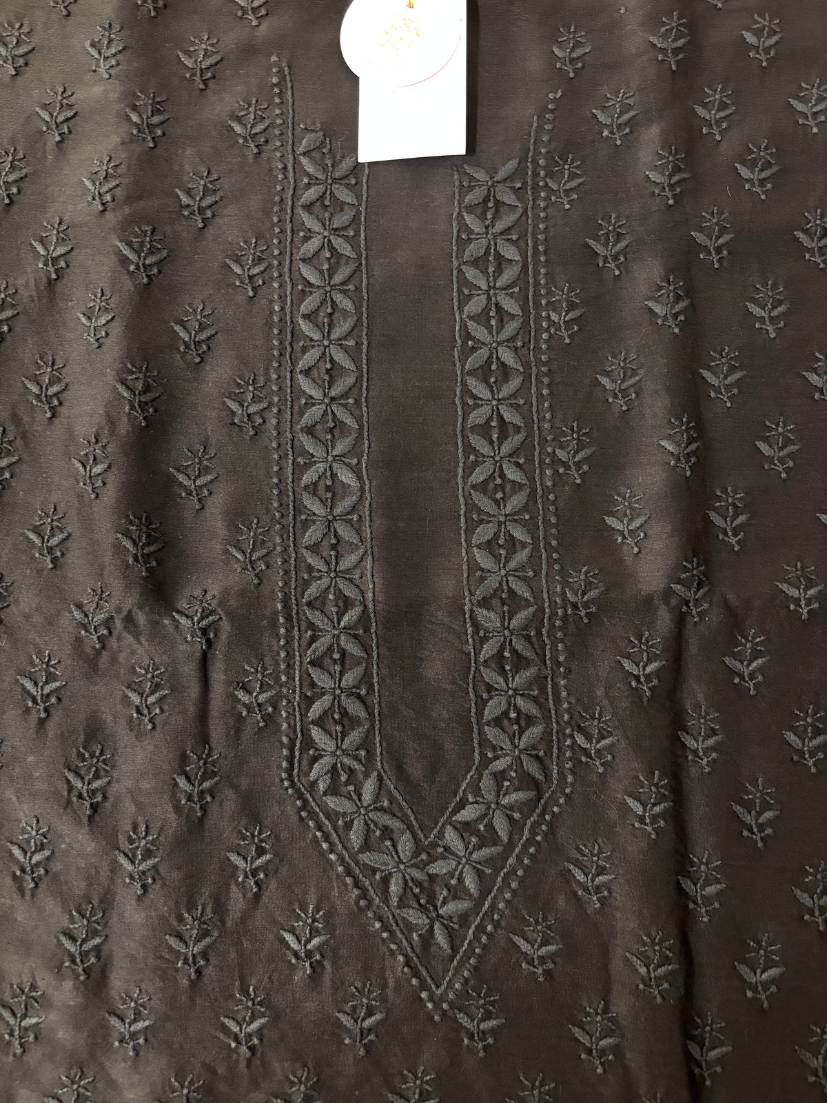 Black Chanderi Silk Chikankari Men’s Kurta