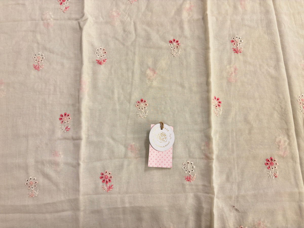 Ivory Pashmina Winter Fine Chikankari Kurta & Shawl