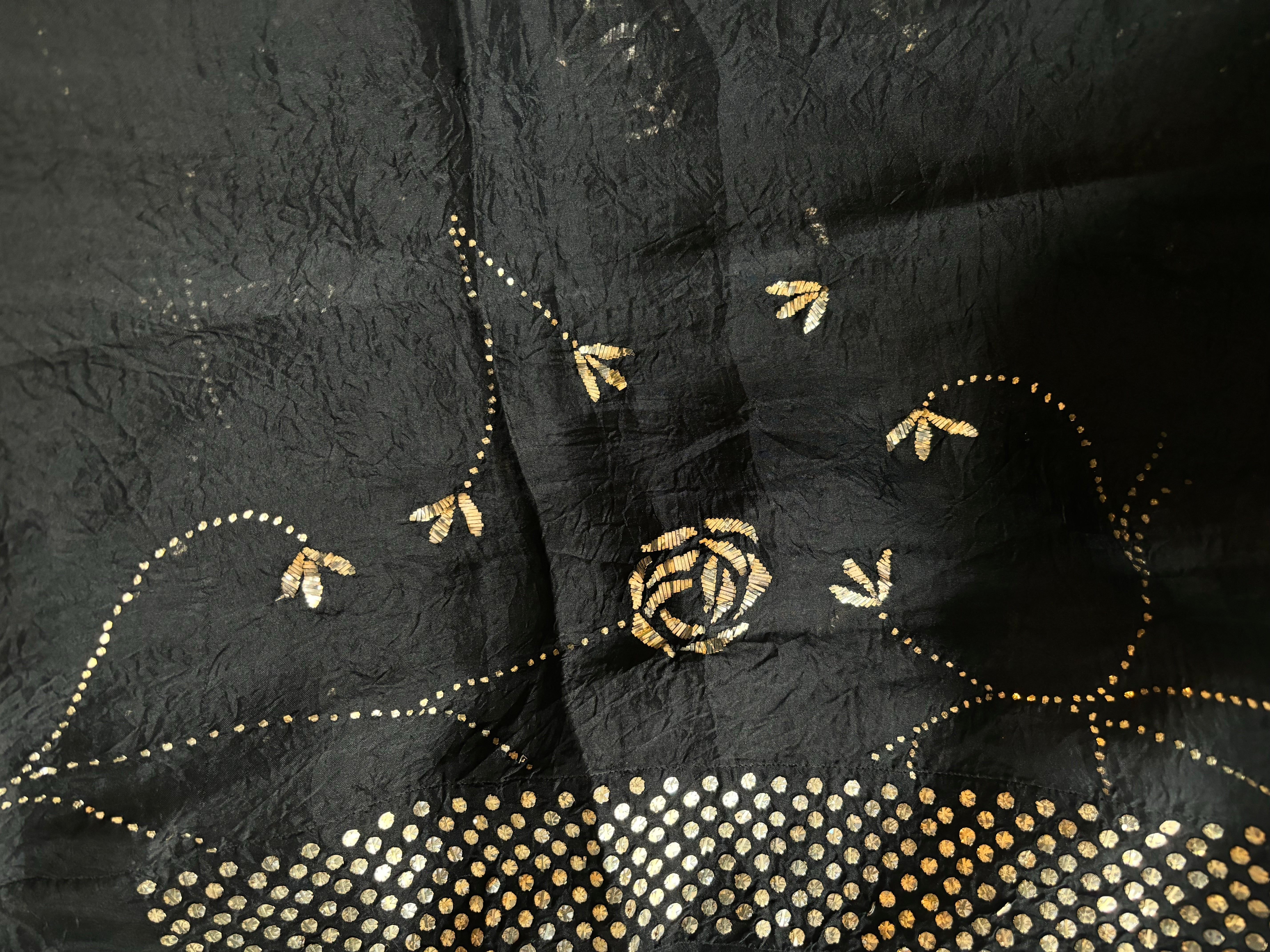 Black Organza Silk Badla Saree and Blouse