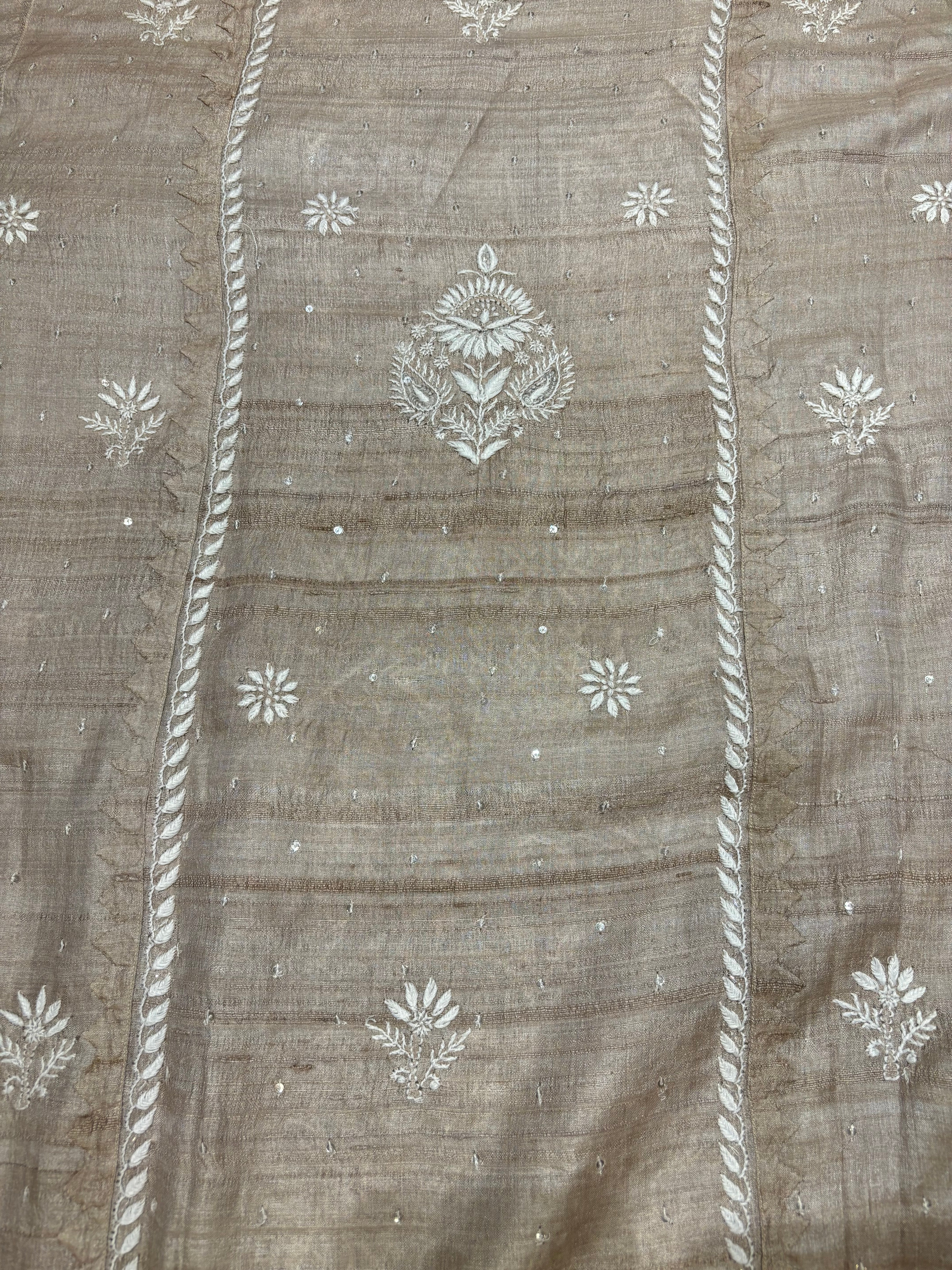 Hazelnut Silk Chikankari Kurta and Dupatta