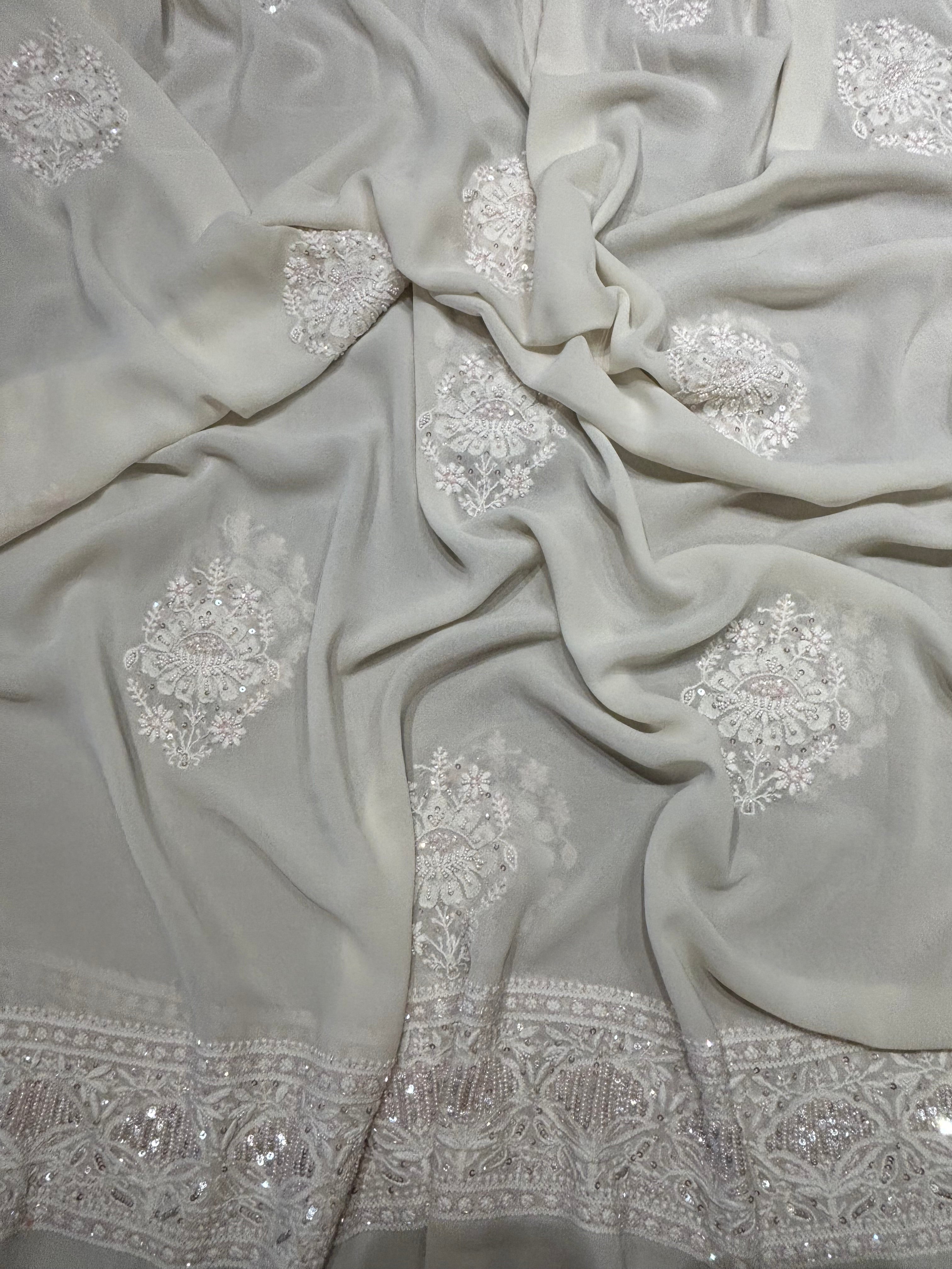 Pure Georgette Chikankari Anarkali & Dupatta