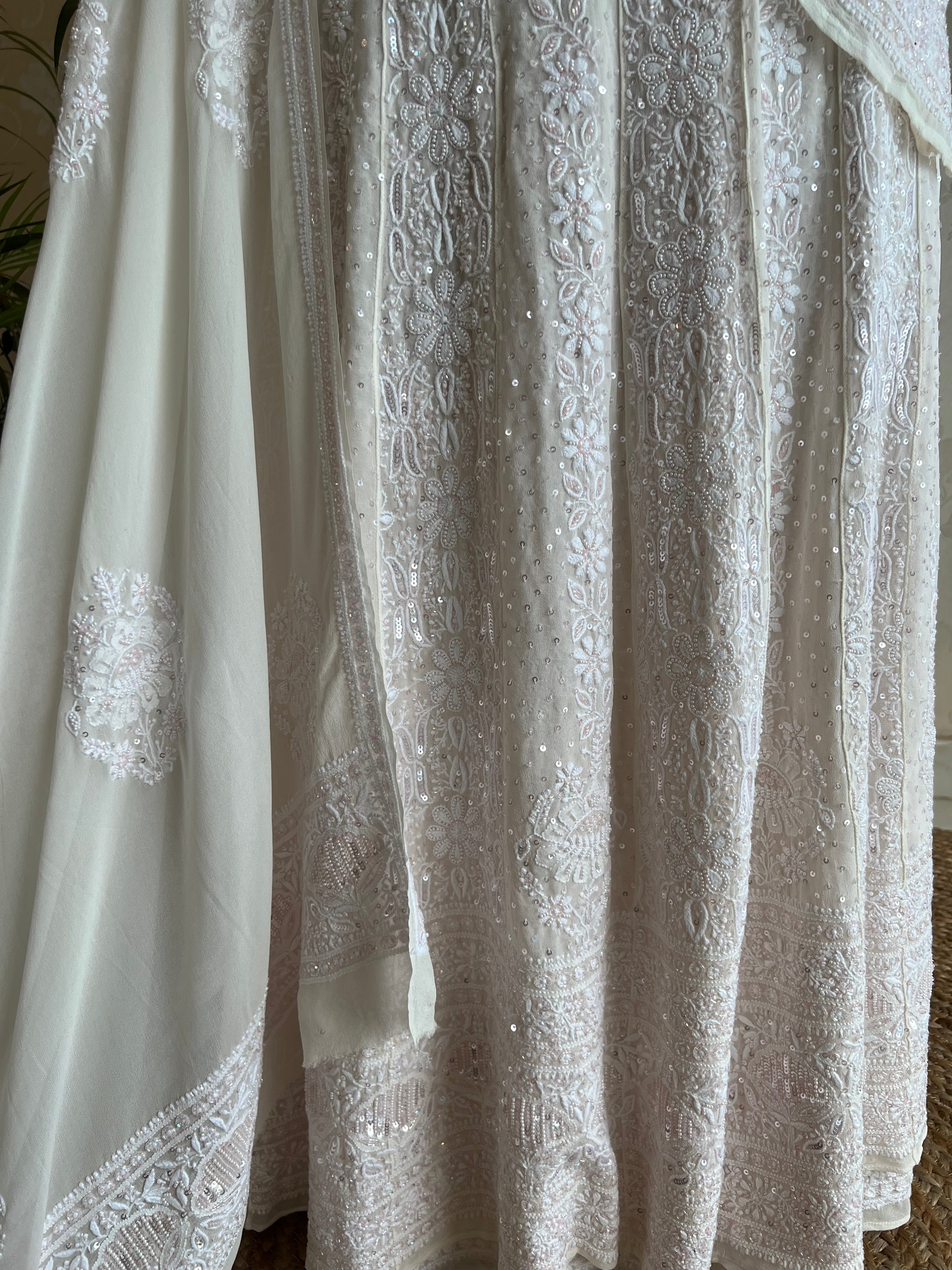 Pure Georgette Chikankari Anarkali & Dupatta