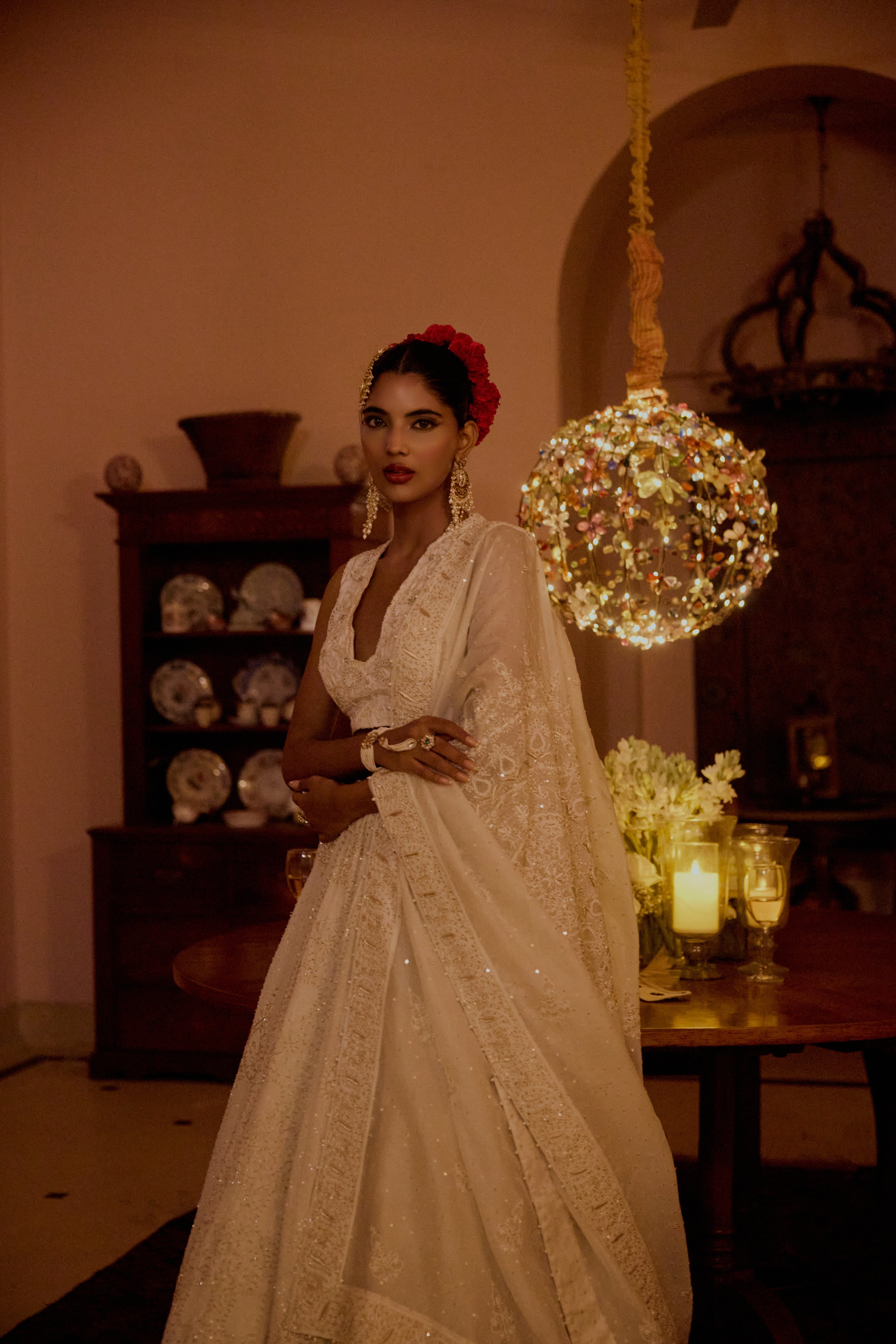Off White Pure & Premium Georgette Chikankari Lehenga