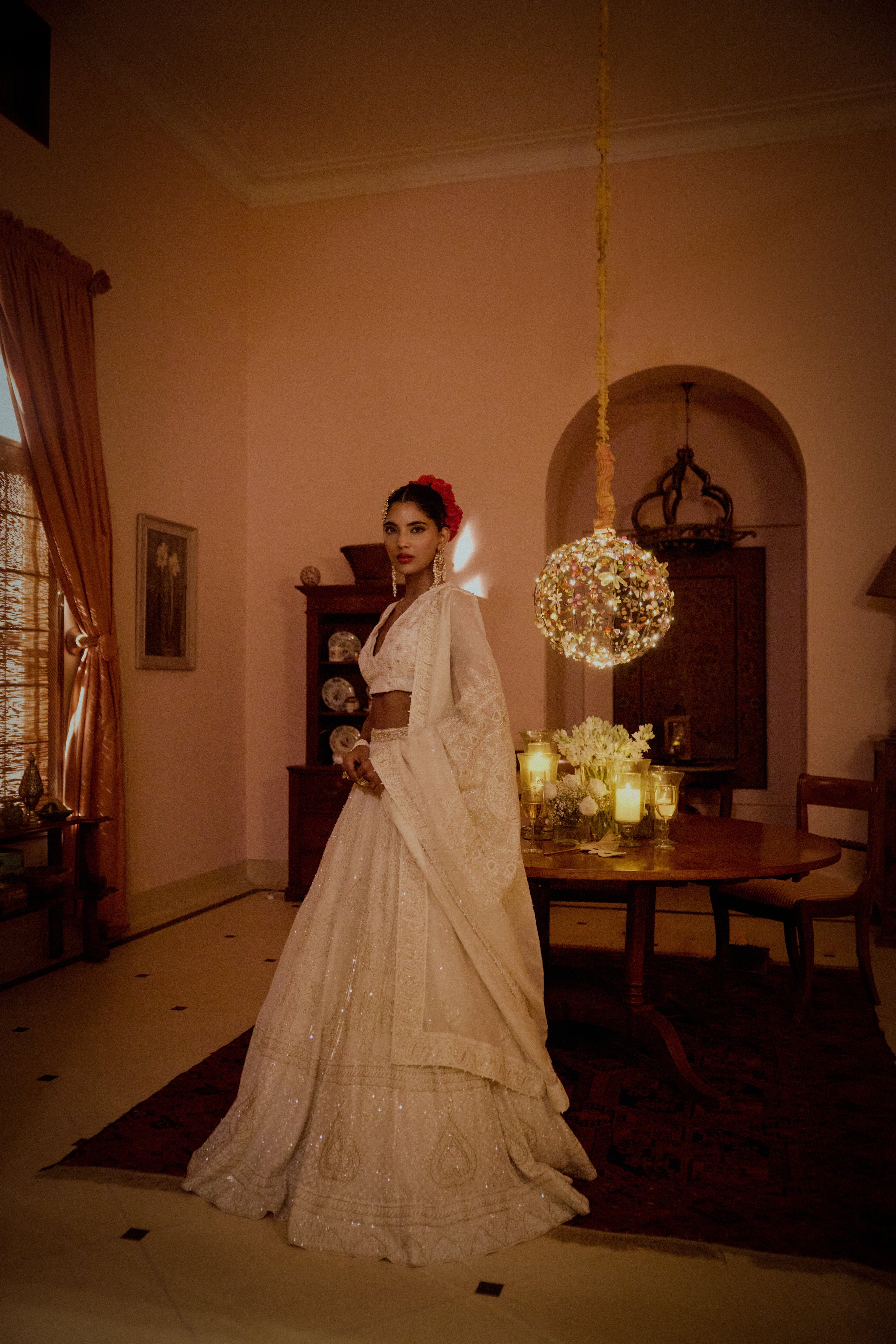 Off White Pure & Premium Georgette Chikankari Lehenga
