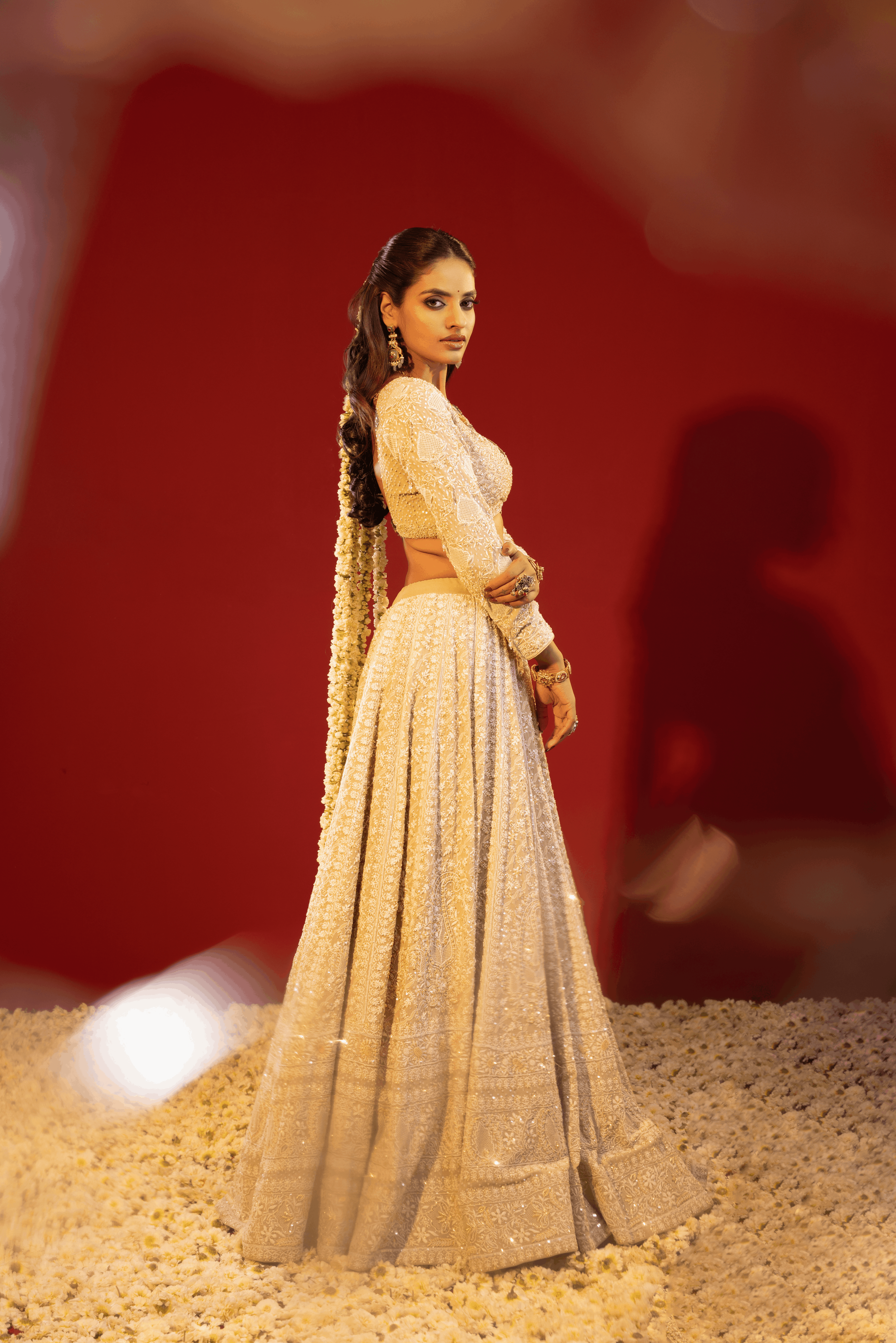 Brown Pure And Premium Georgette Lehenga