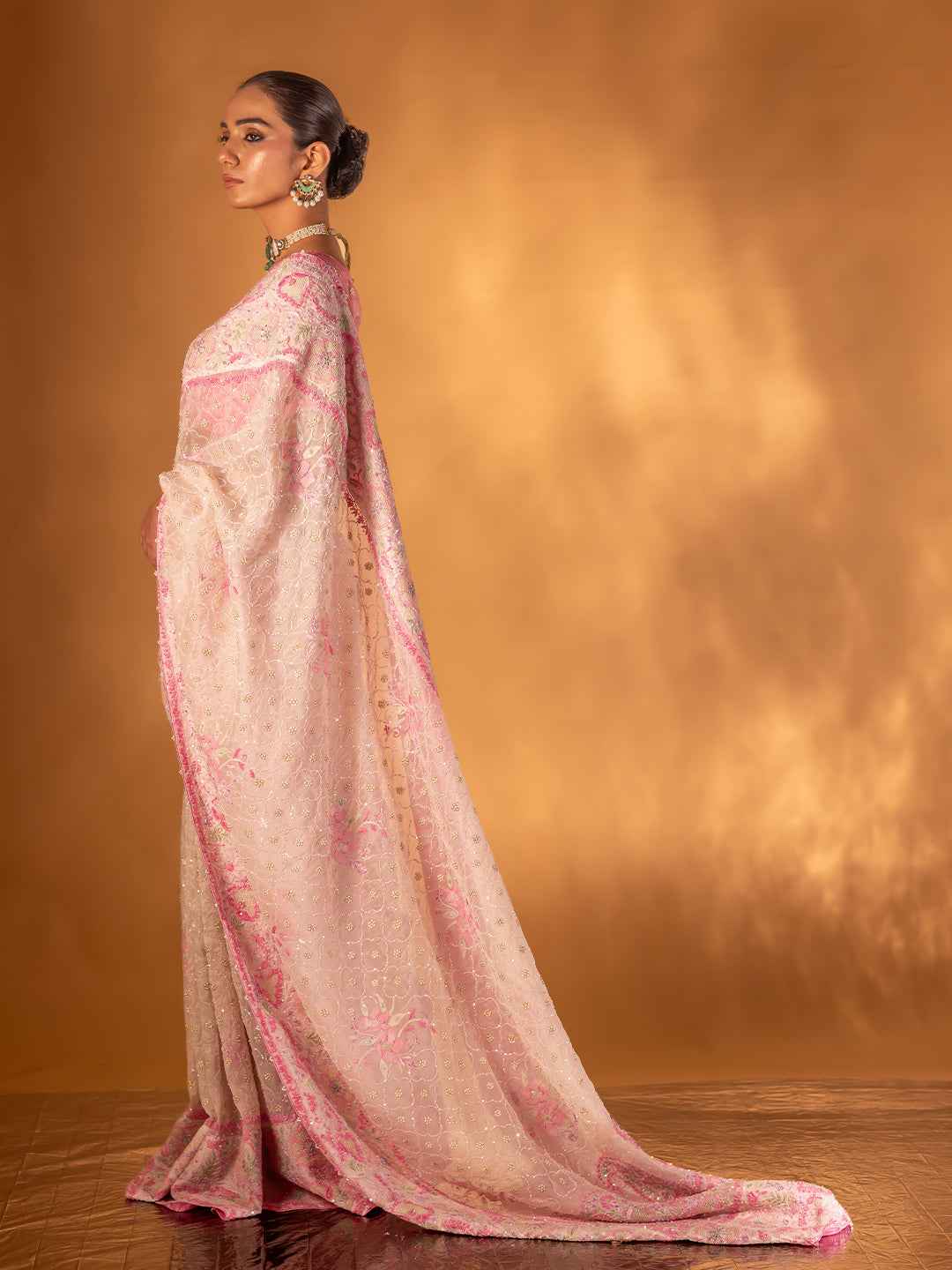 Baby Pin Pure & Premium Organza Silk Chikankari Saree
