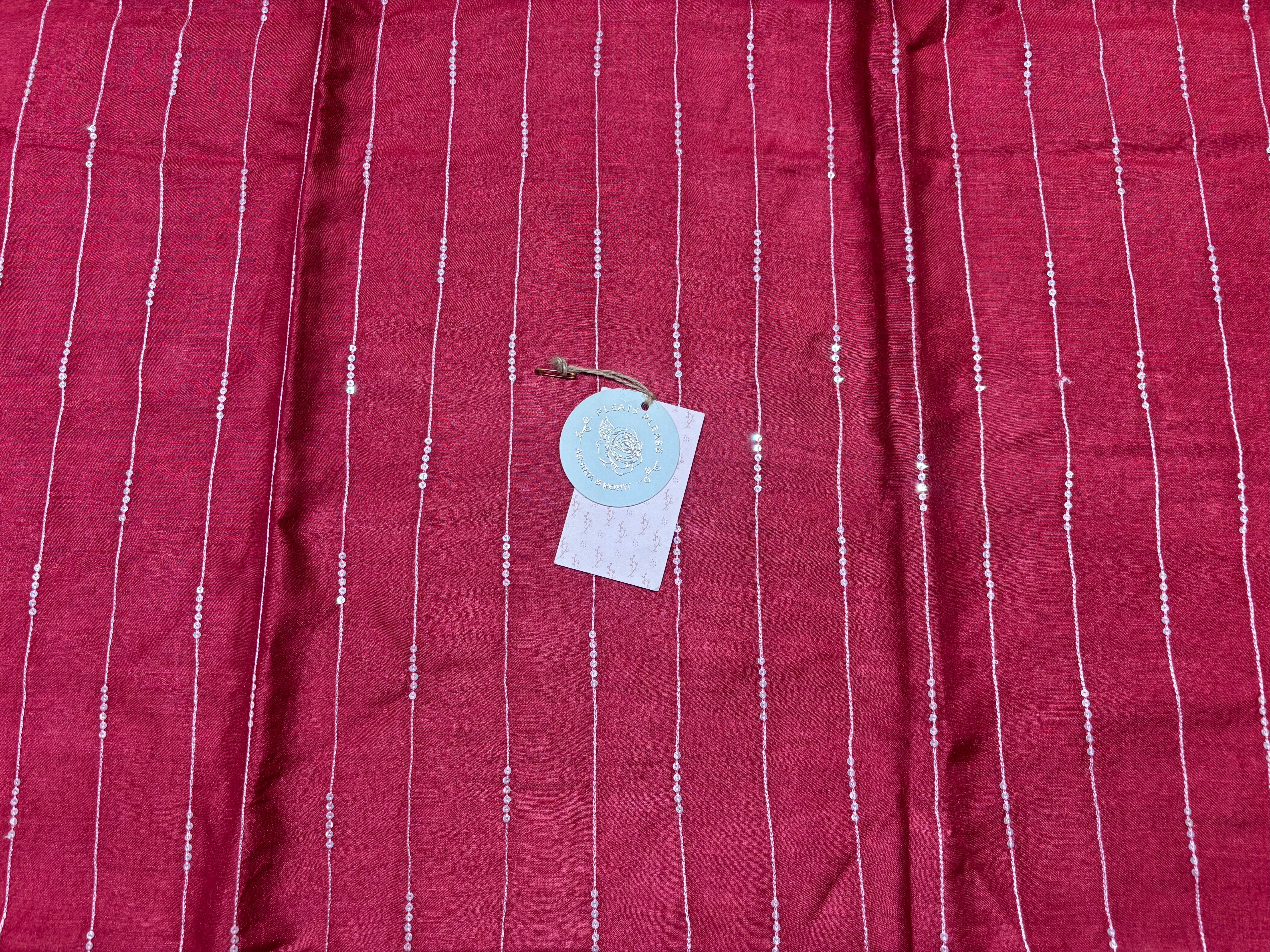Red Monga Silk Chikankari Kurta & Dupatta Set