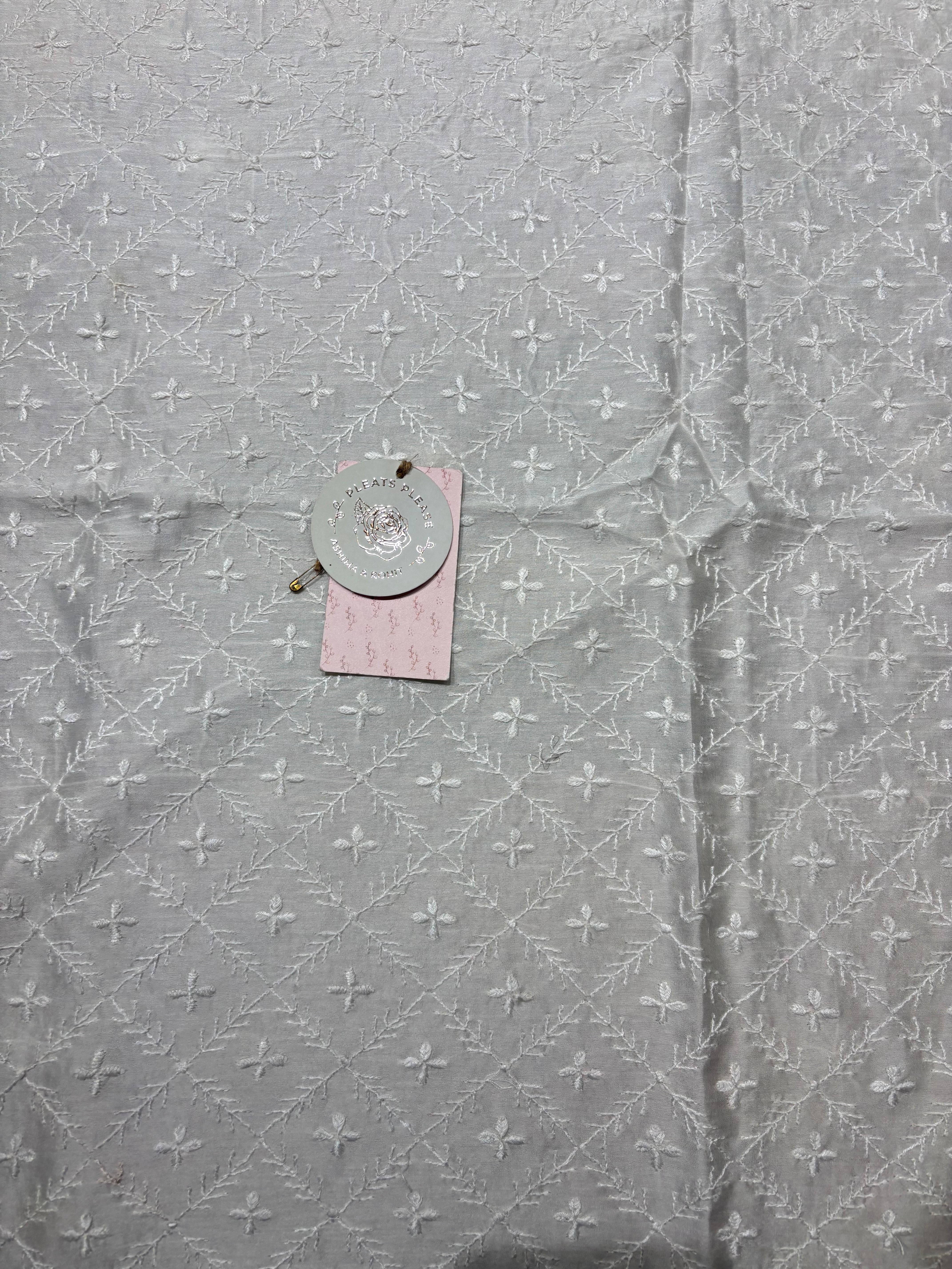 Dyeable Pure Chanderi Silk Chikankari Men’s Kurta Fabric