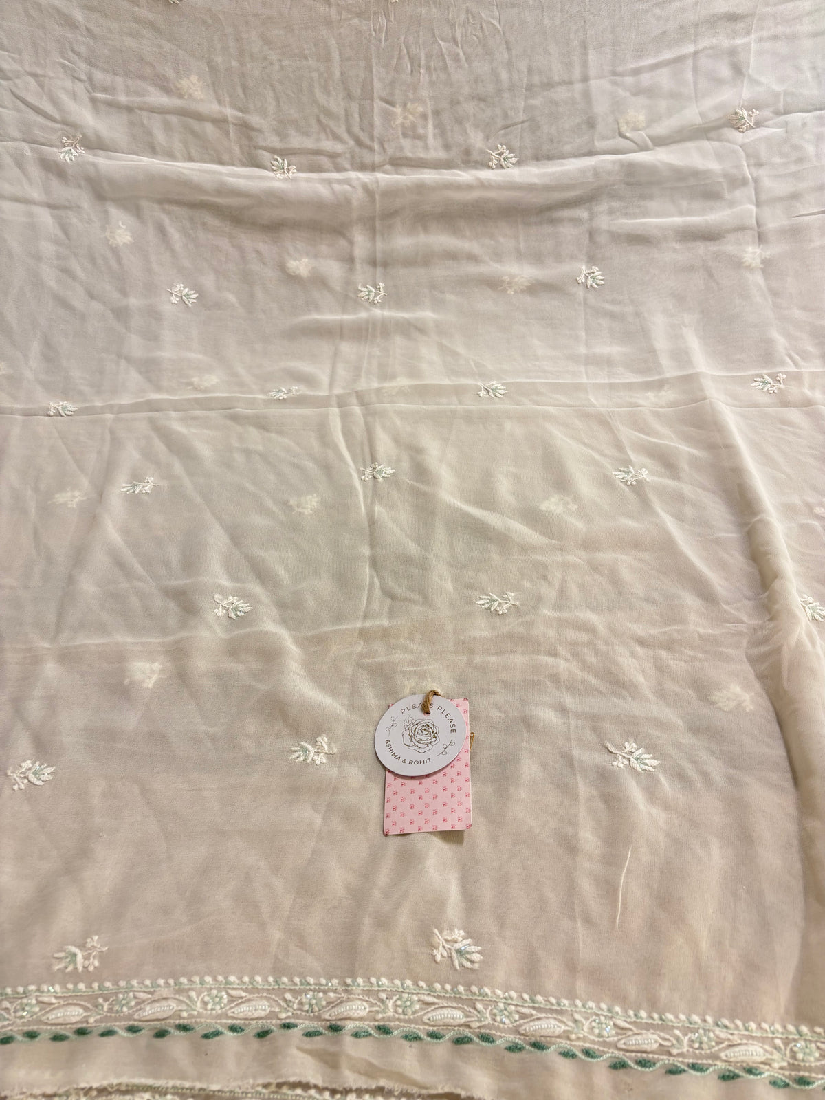 Dyeable Pure & Premium Georgette Chikankari With Parsi Kurta & Dupatta