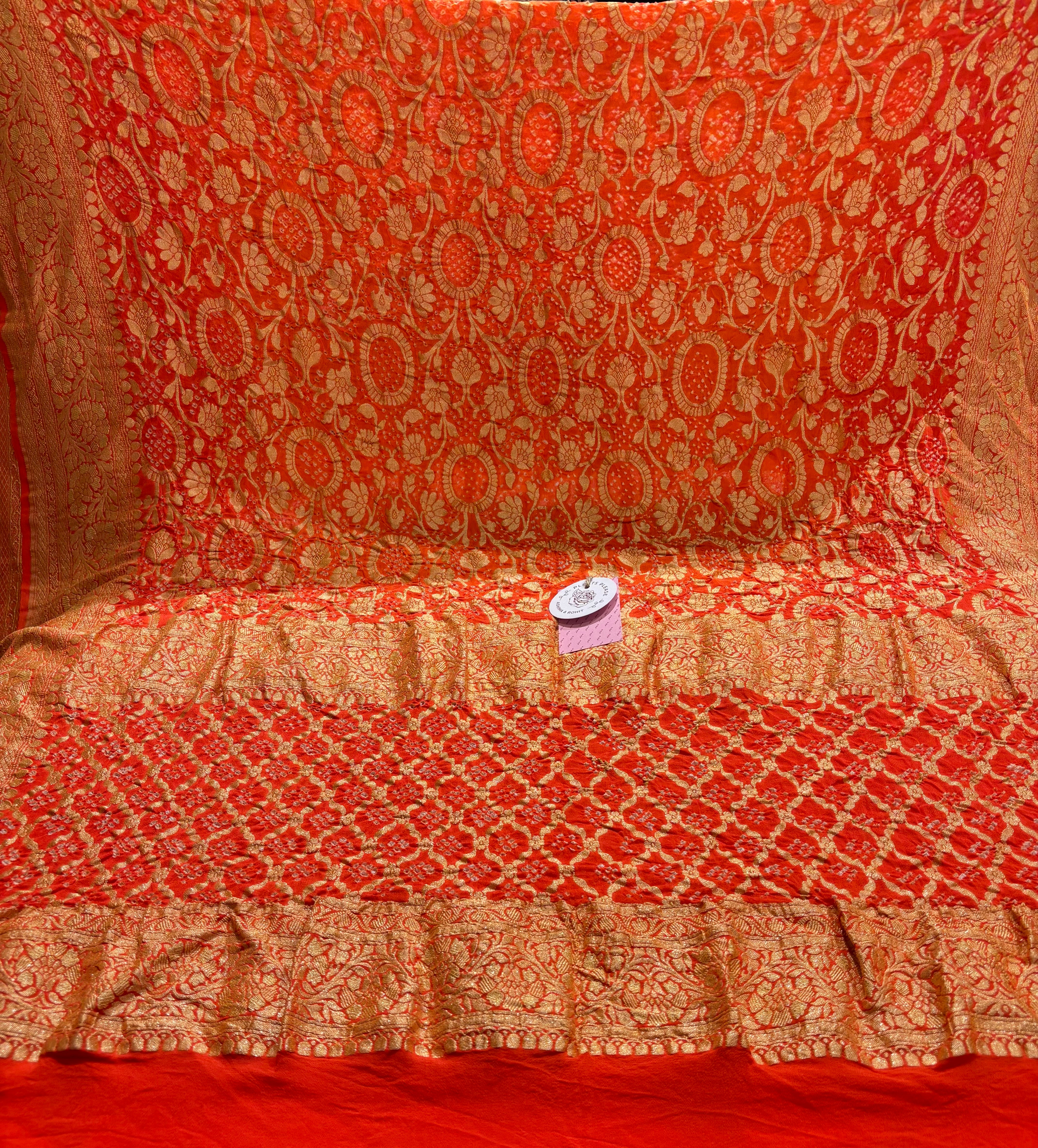 Orange Pure Khaddi Georgette Neemzari Dupatta