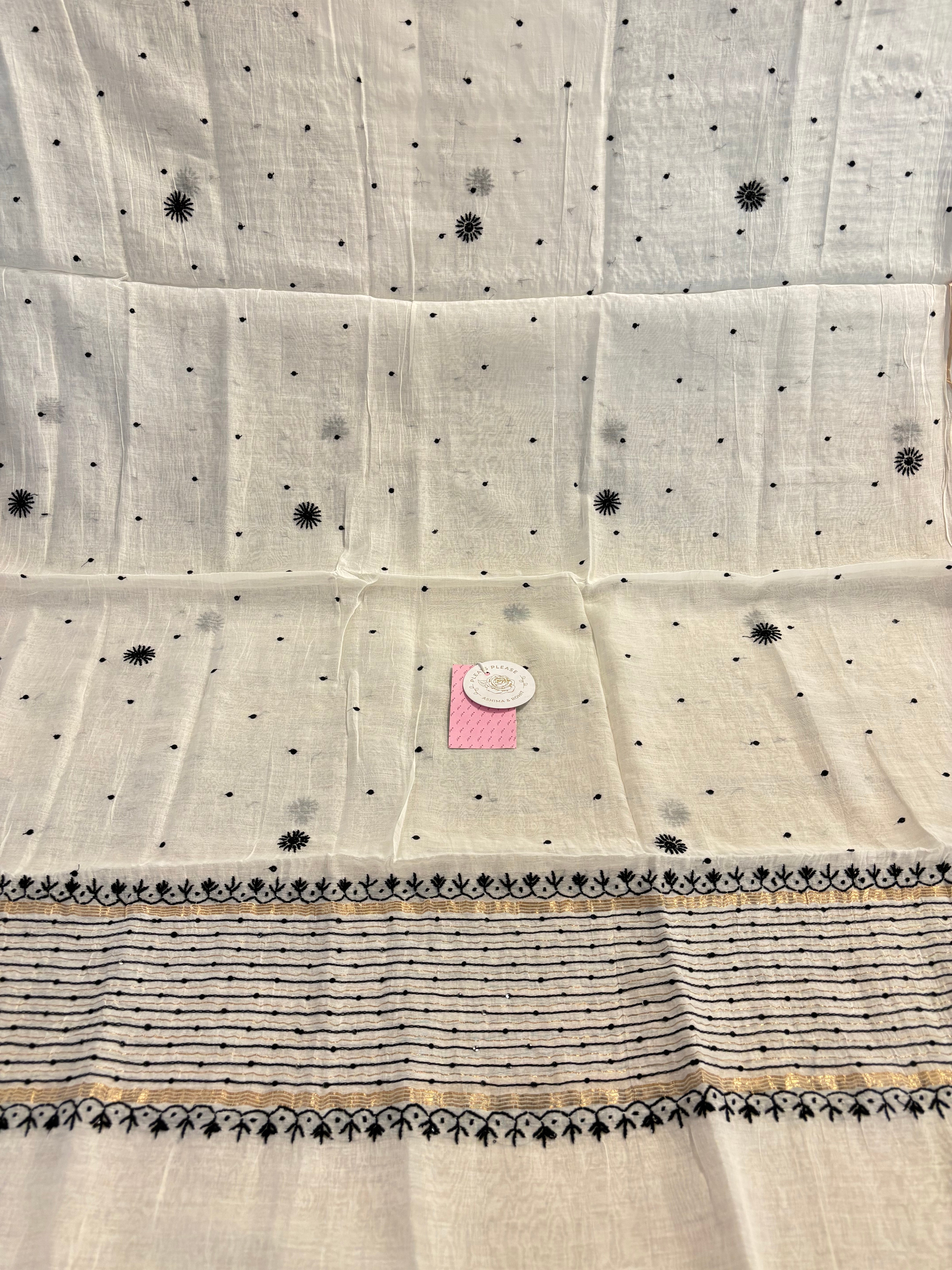 Dyeable Chanderi Mul Chikankari Kurta & Dupatta