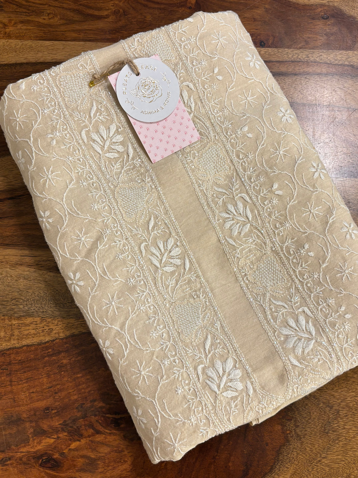 Dyeable Monga Silk Chikankari Men’s Kurta