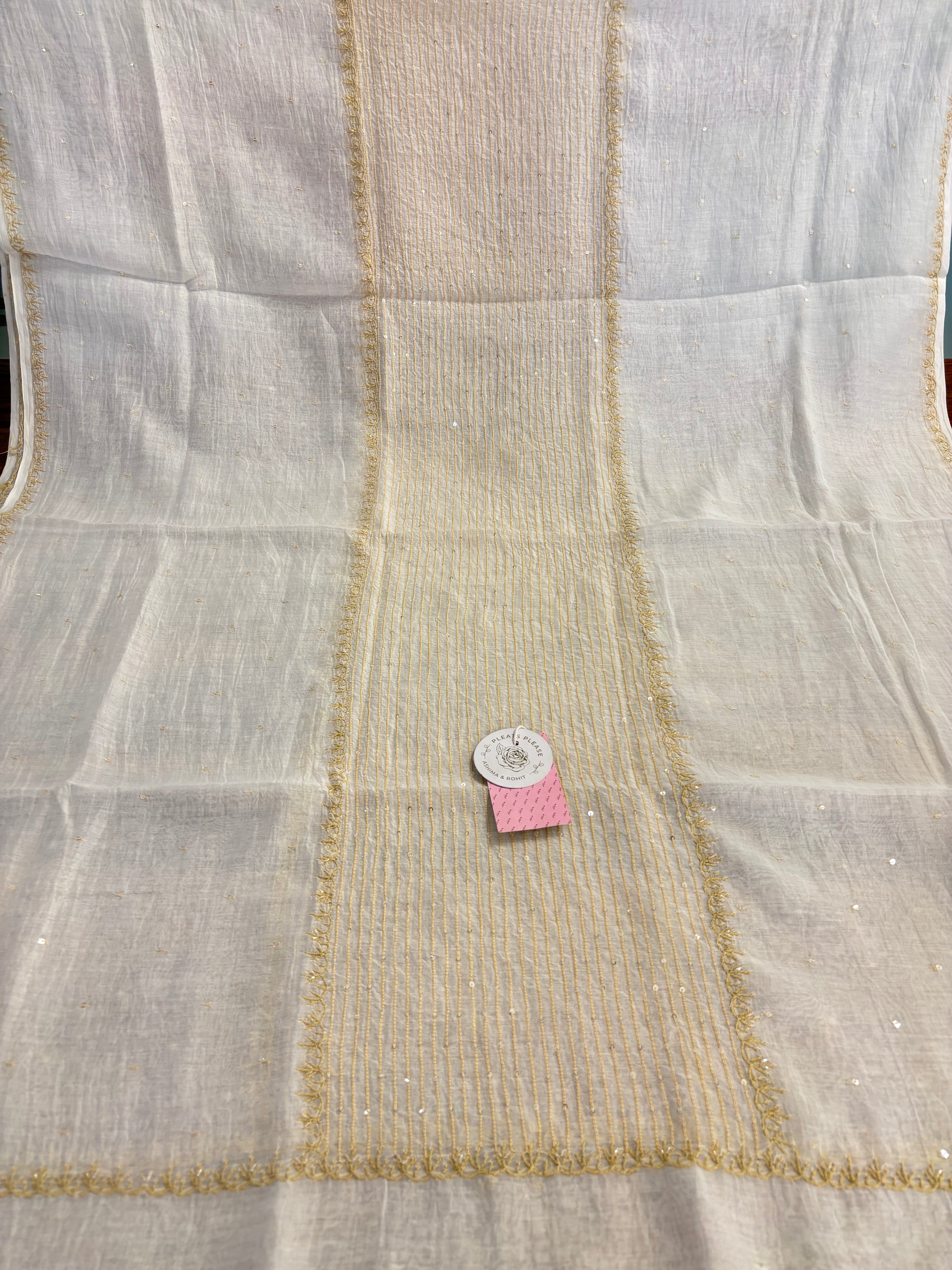 Dyeable Chanderi Mul Chikankari Kurta & Dupatta - Pleats PleaseChikankari
