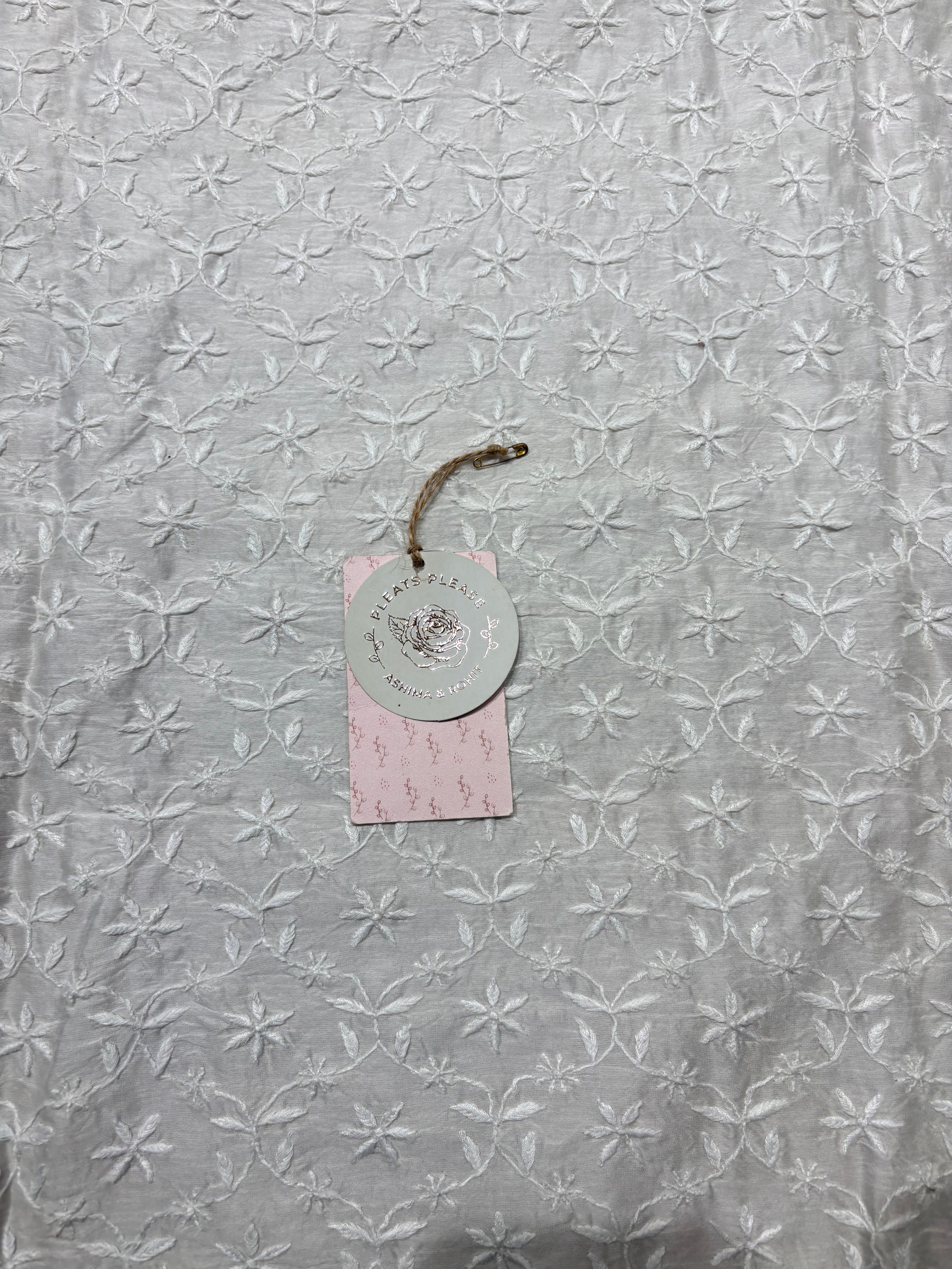 Dyeable Chanderi Silk Chikankari Men’s Kurta Fabric