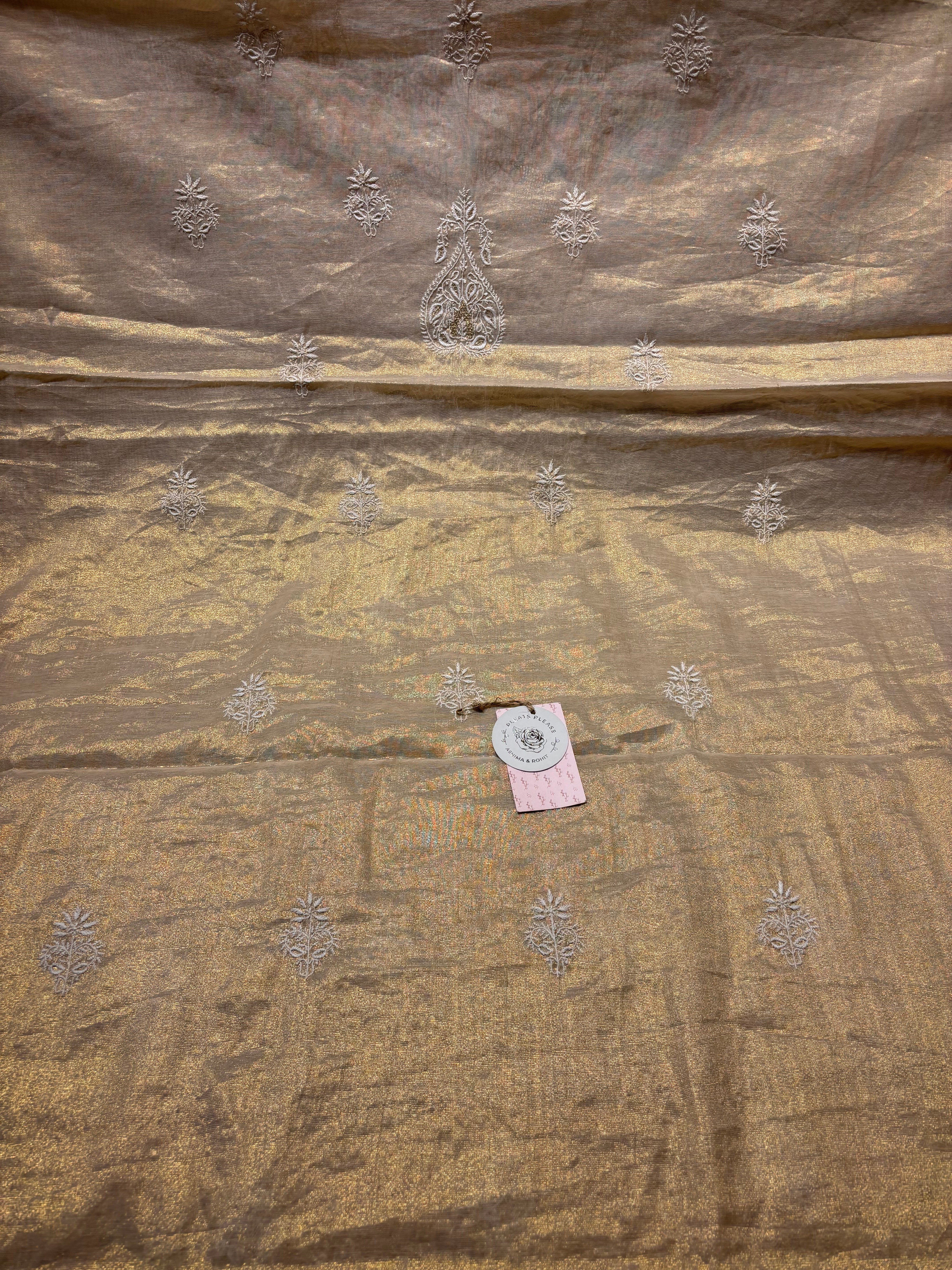 Dyeable Tissue Chikankari Kurta and Dupatta Fabric