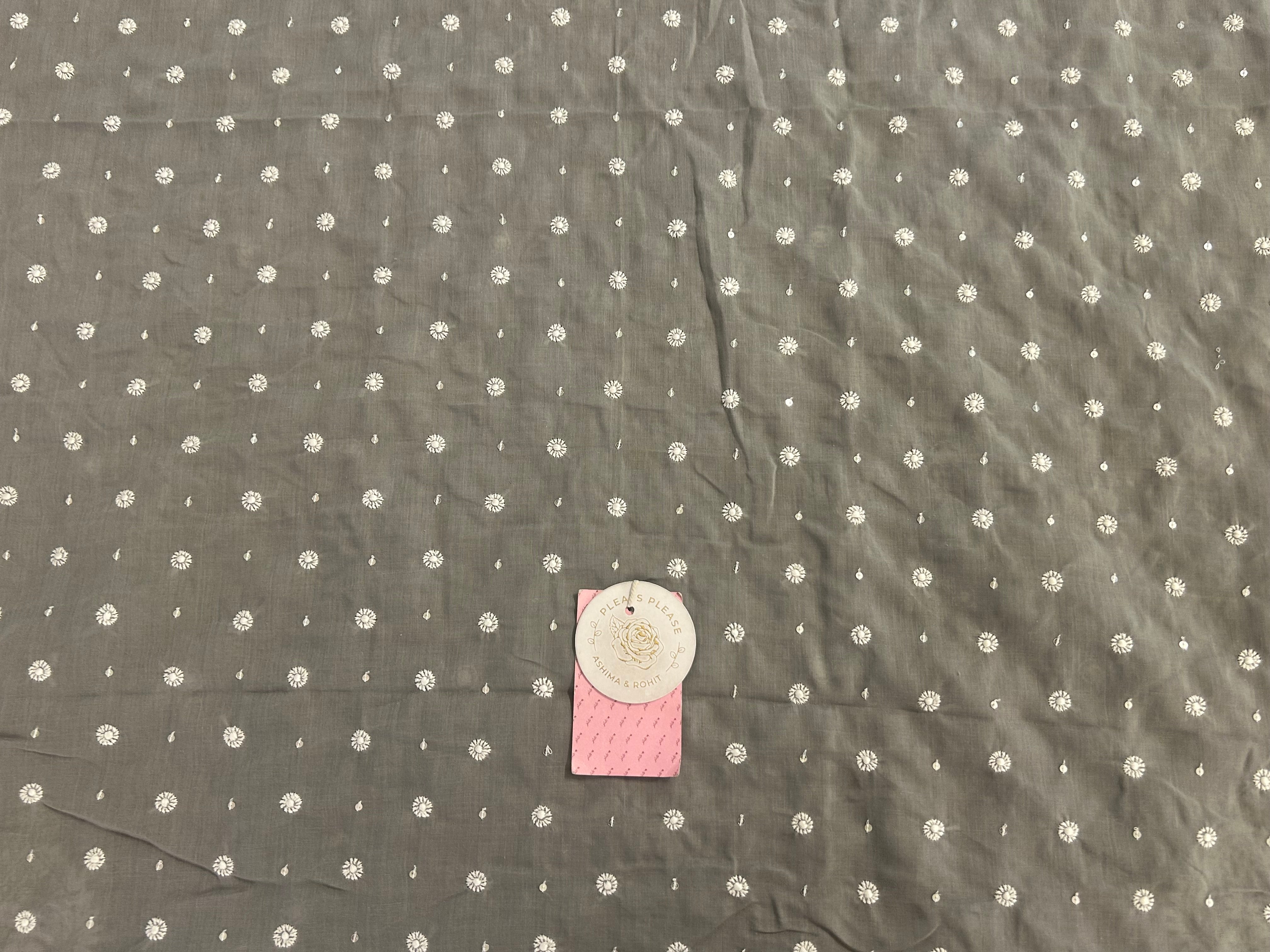 Dove Grey Mulmul Chikankari Kurta - Pleats PleaseChikankari