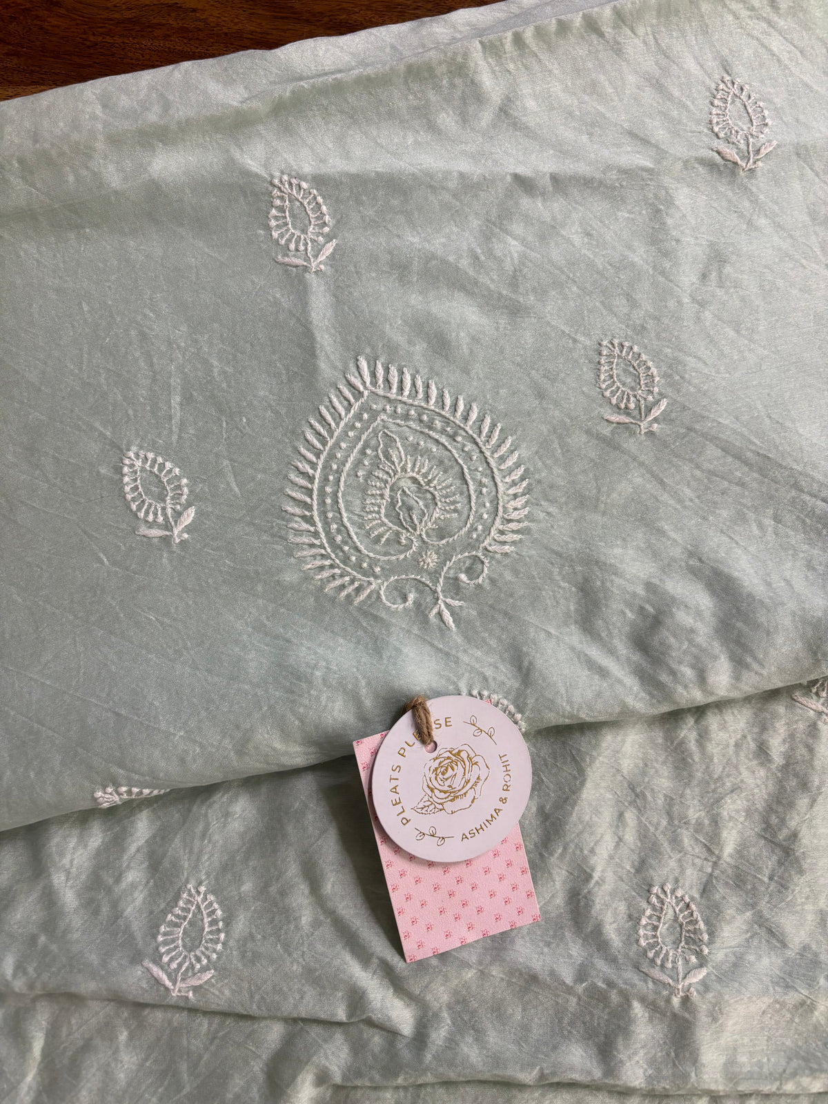 Seafoam Mint Chanderi Silk Chikankari Men’s Kurta