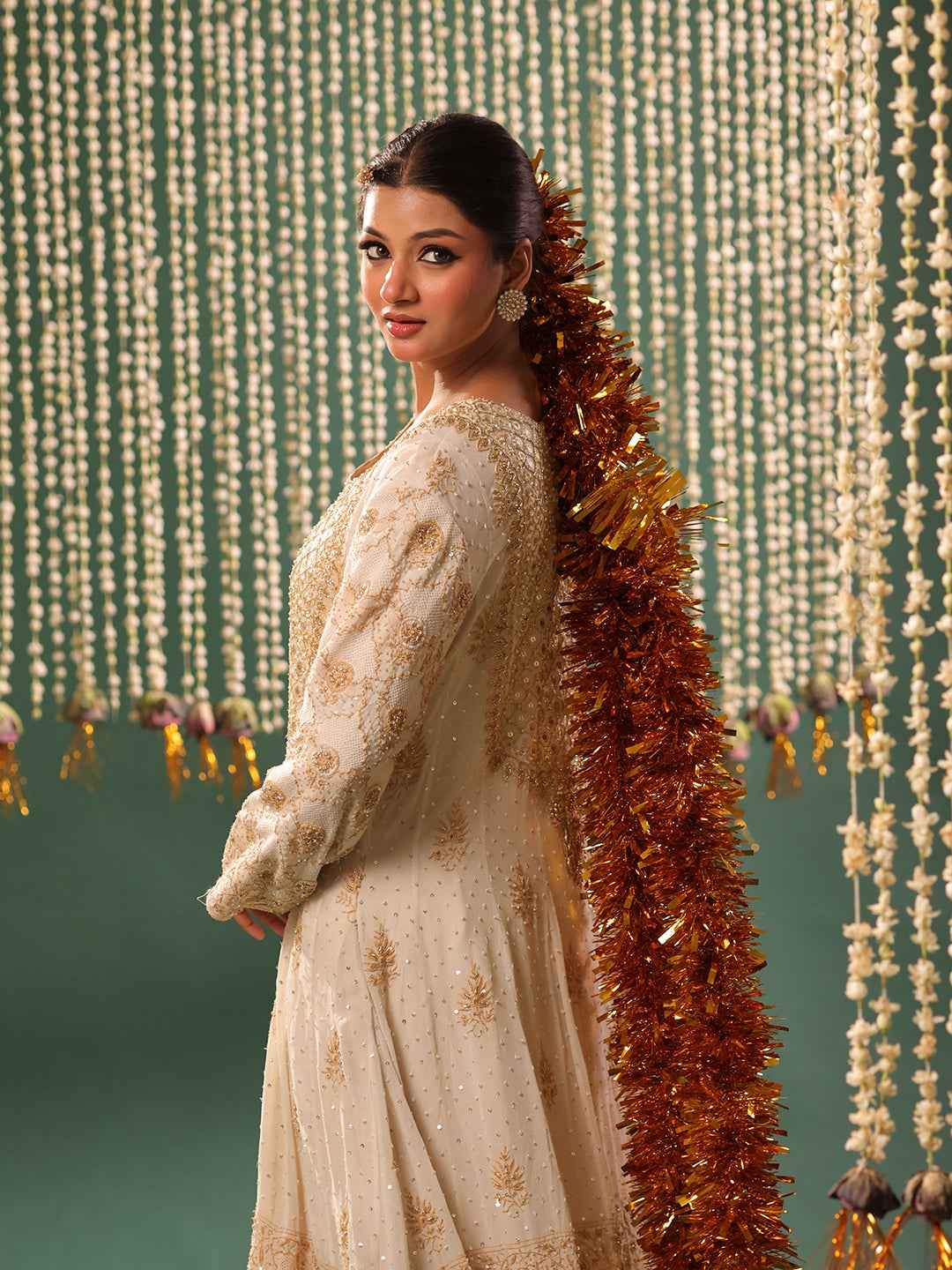 Ivory Pure Georgette Chikankari Anarkali and Dupatta