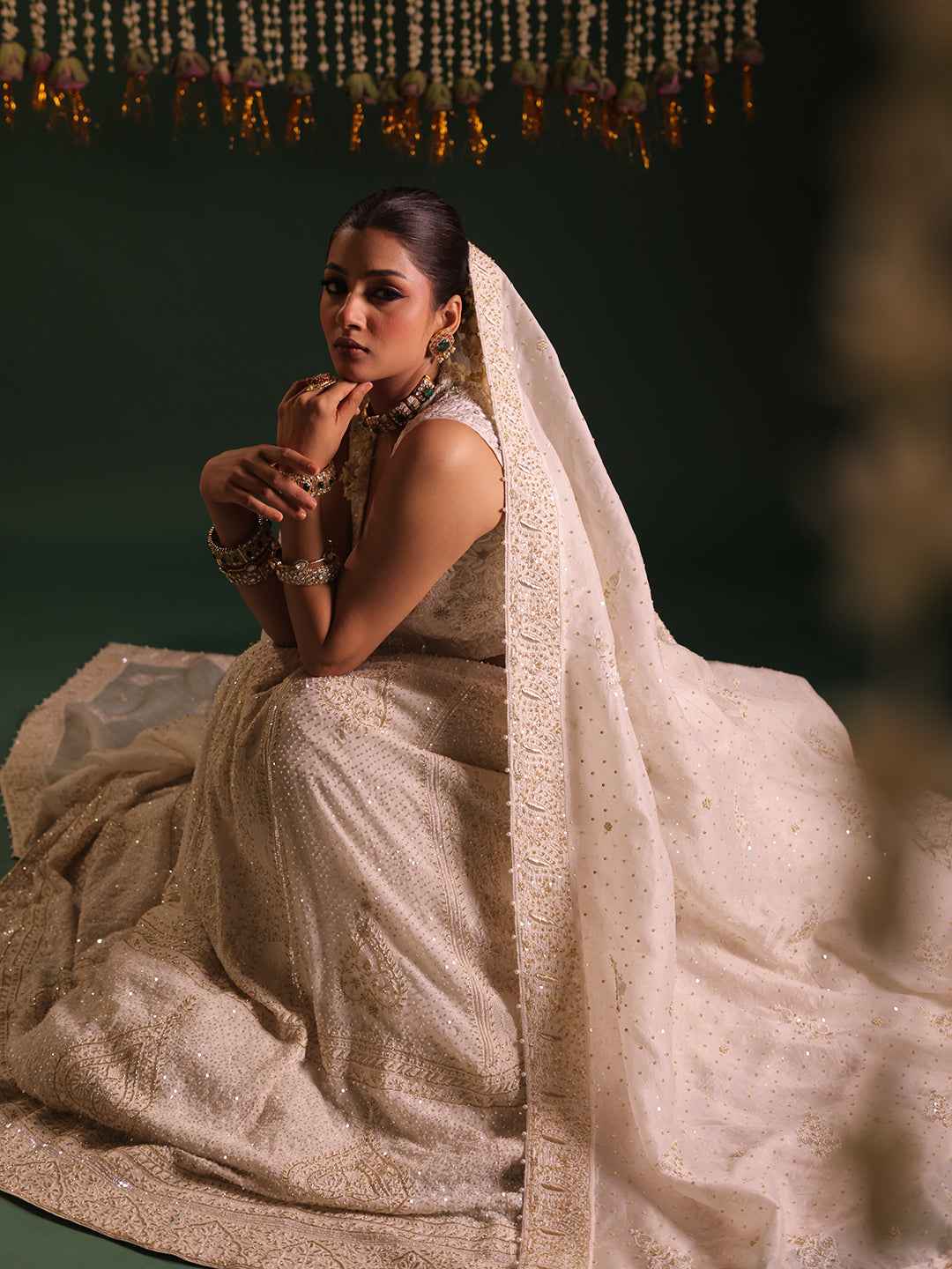 Ivory Pure and Premium Georgette Lehenga and Dupatta Set