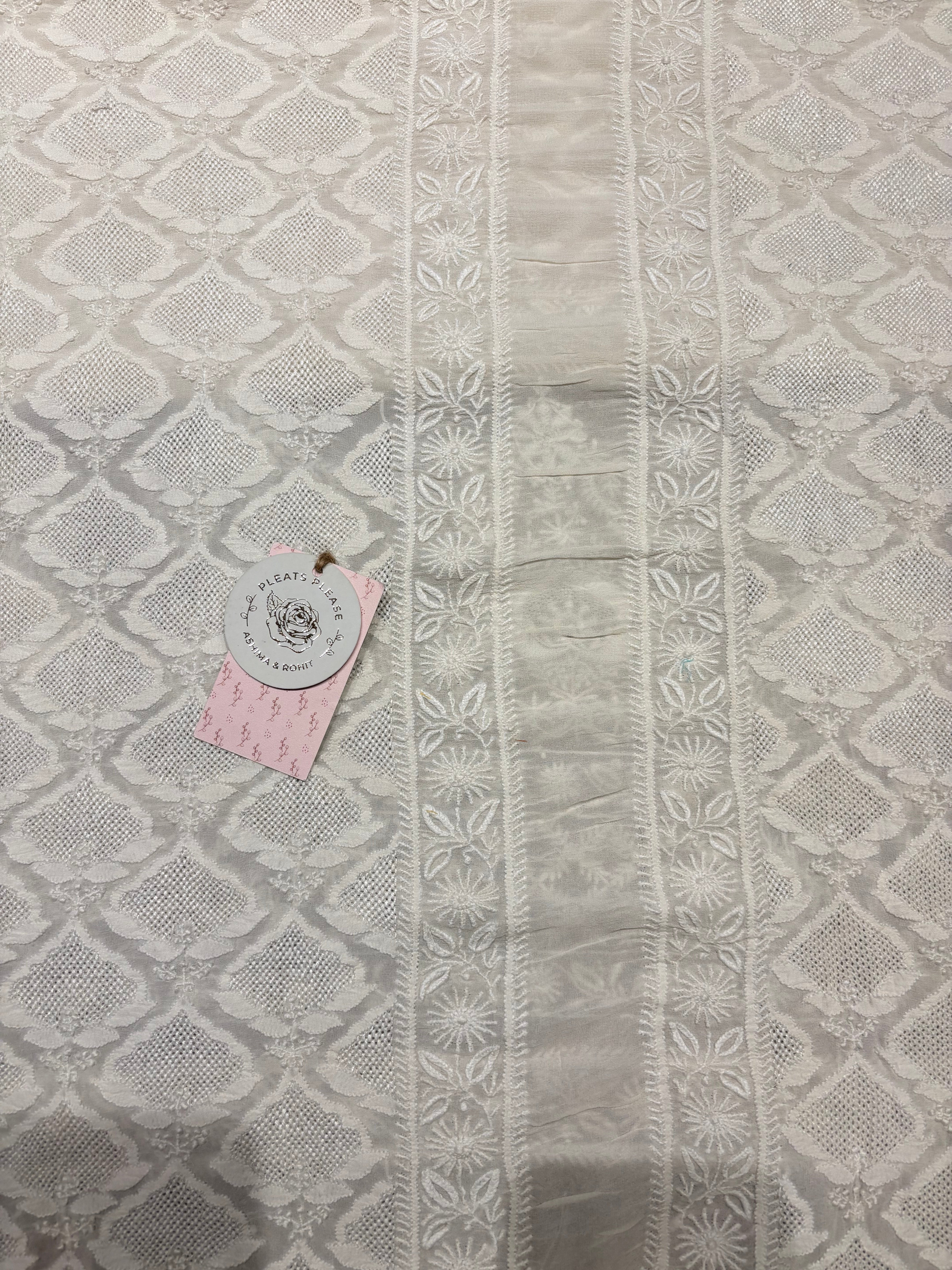 Dyeable Pure and Premium Georgette Chikankari Men’s Sherwani