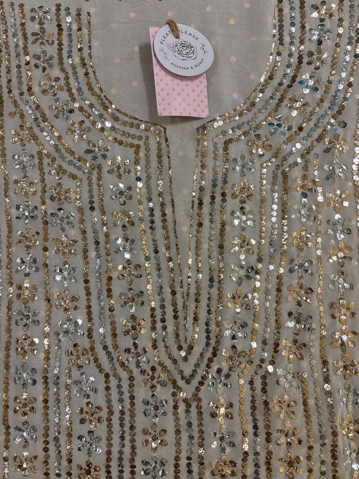 Dyeable Pure & Premium Georgette Mukaish Kurta & Dupatta