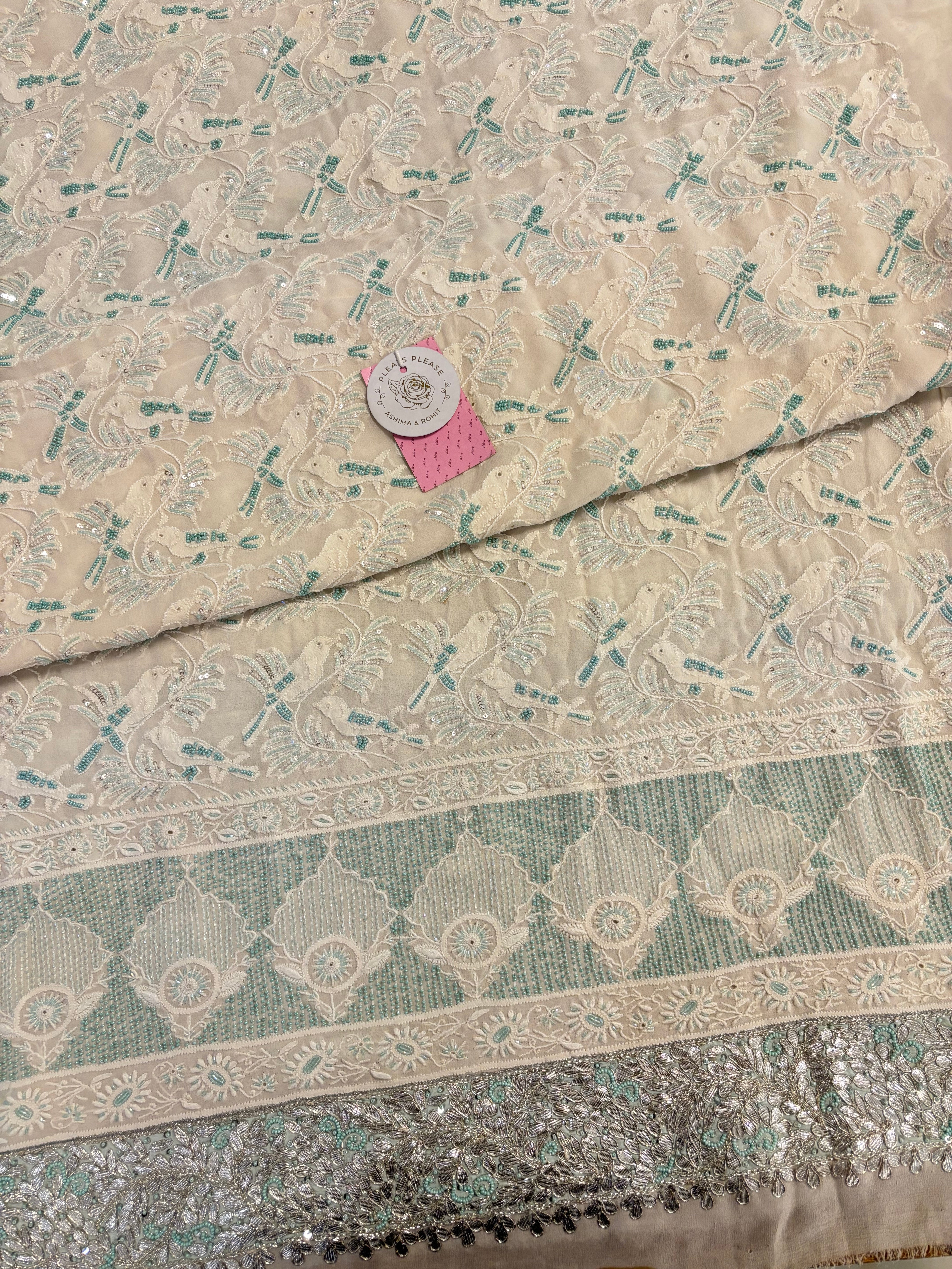 Dyeable Pure & Premium Georgette Gota Patti Chikankari Kurta & Dupatta