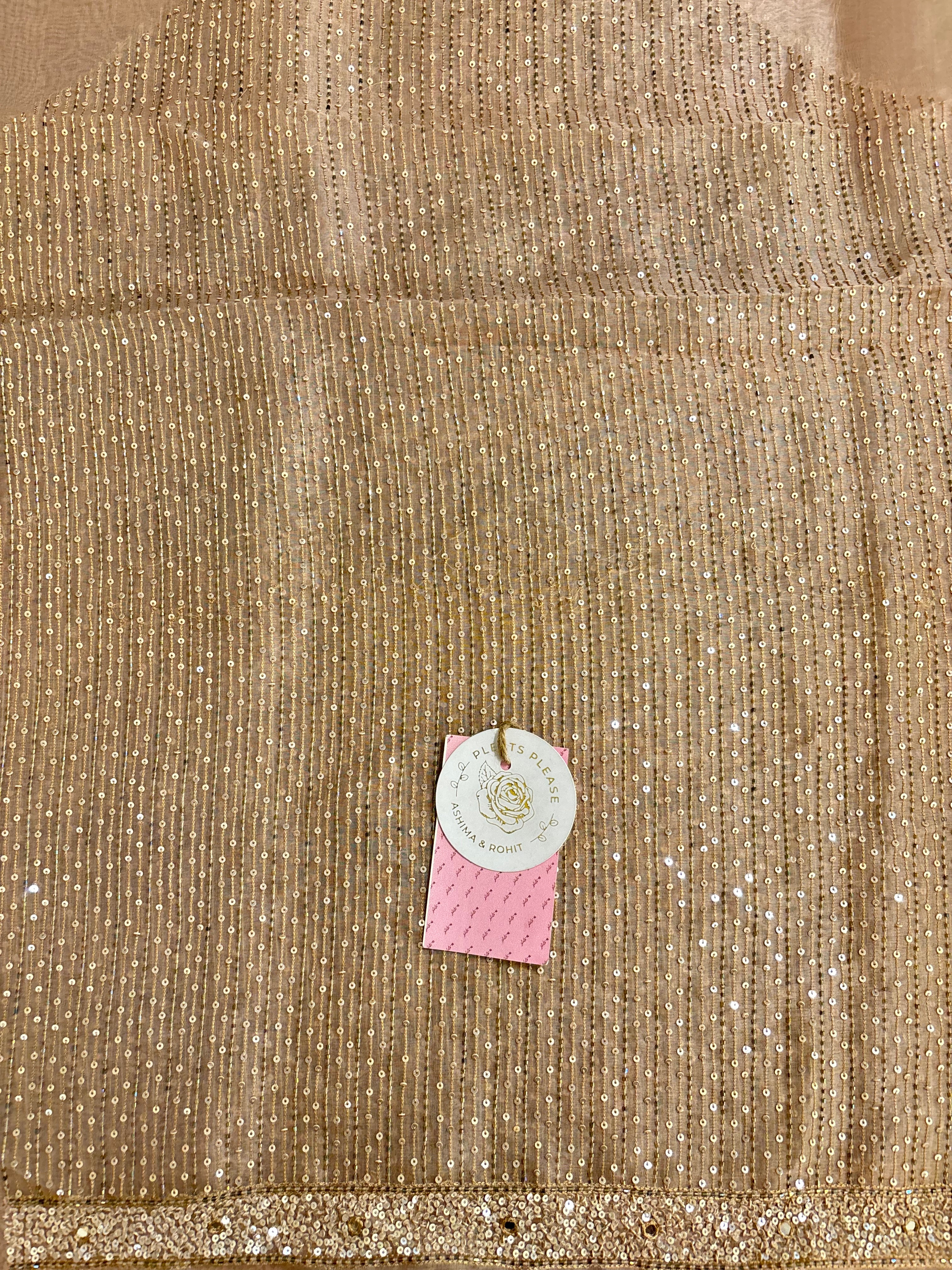 Nude Beige Pure & Premium Organza Chikankari Kurta & Dupatta