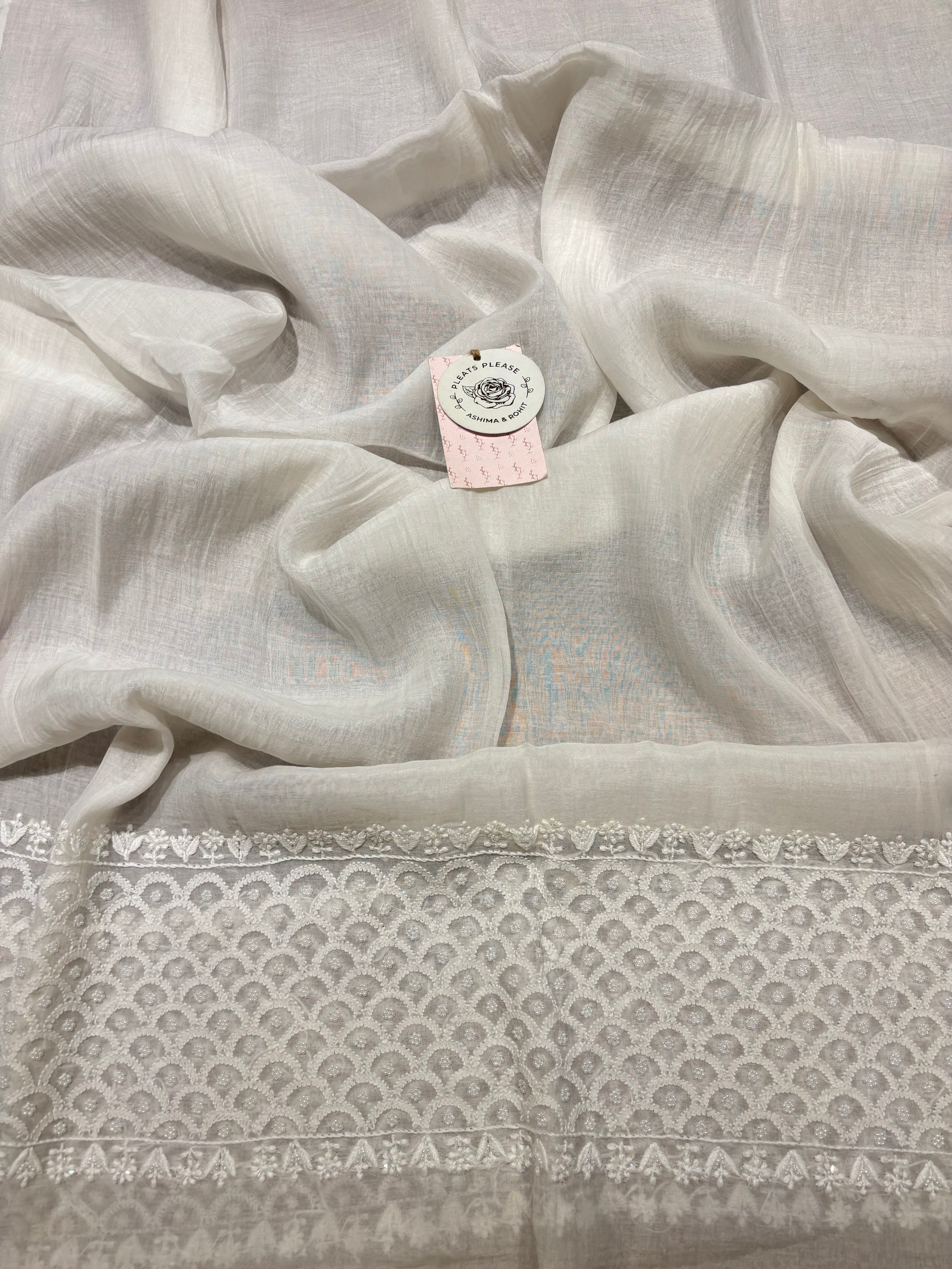 Dyeable Chanderi Mul Chikankari Anarkali & Dupatta Set