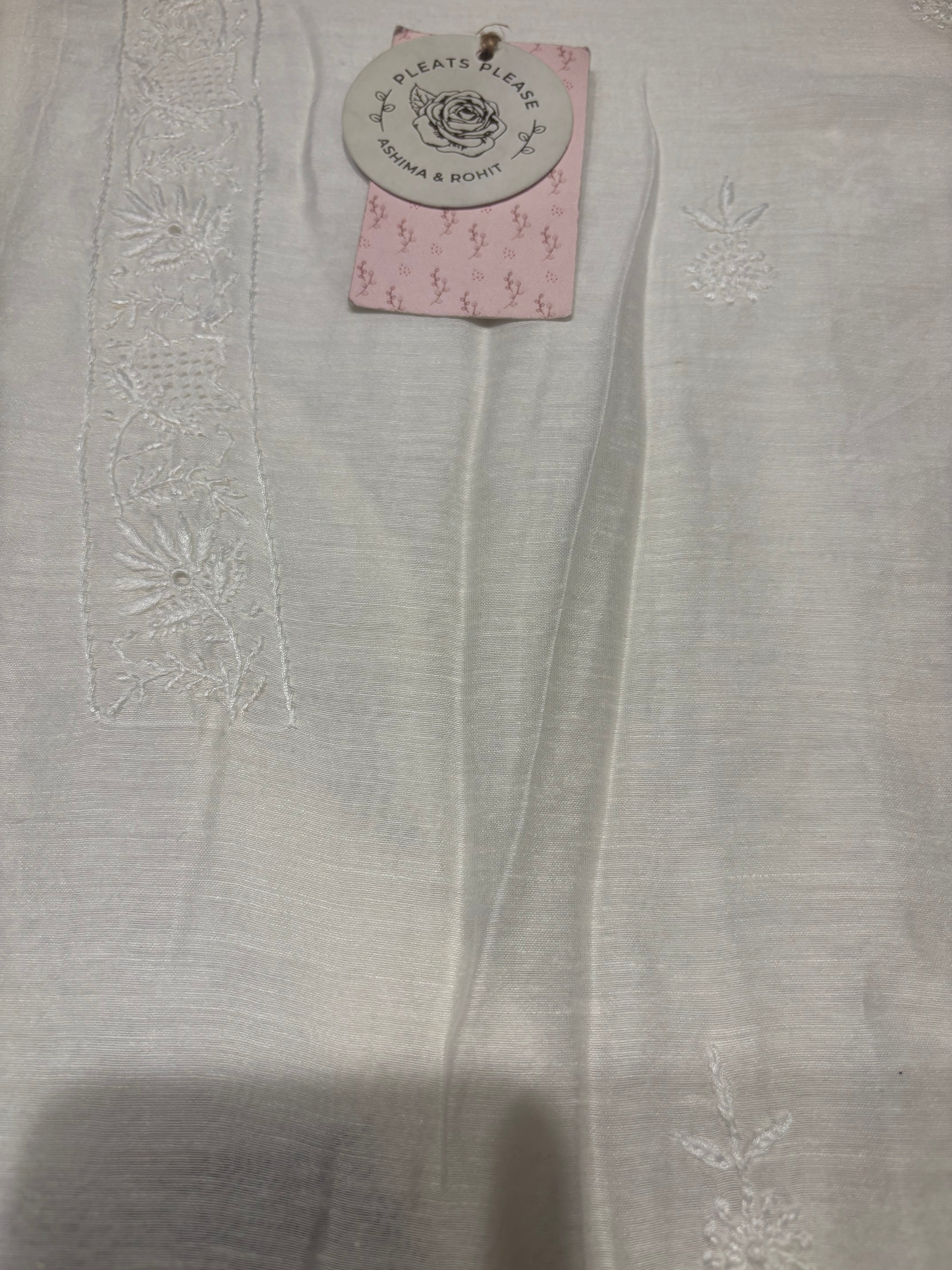 Dyeable Linen Chikankari Men’s Kurta Fabric