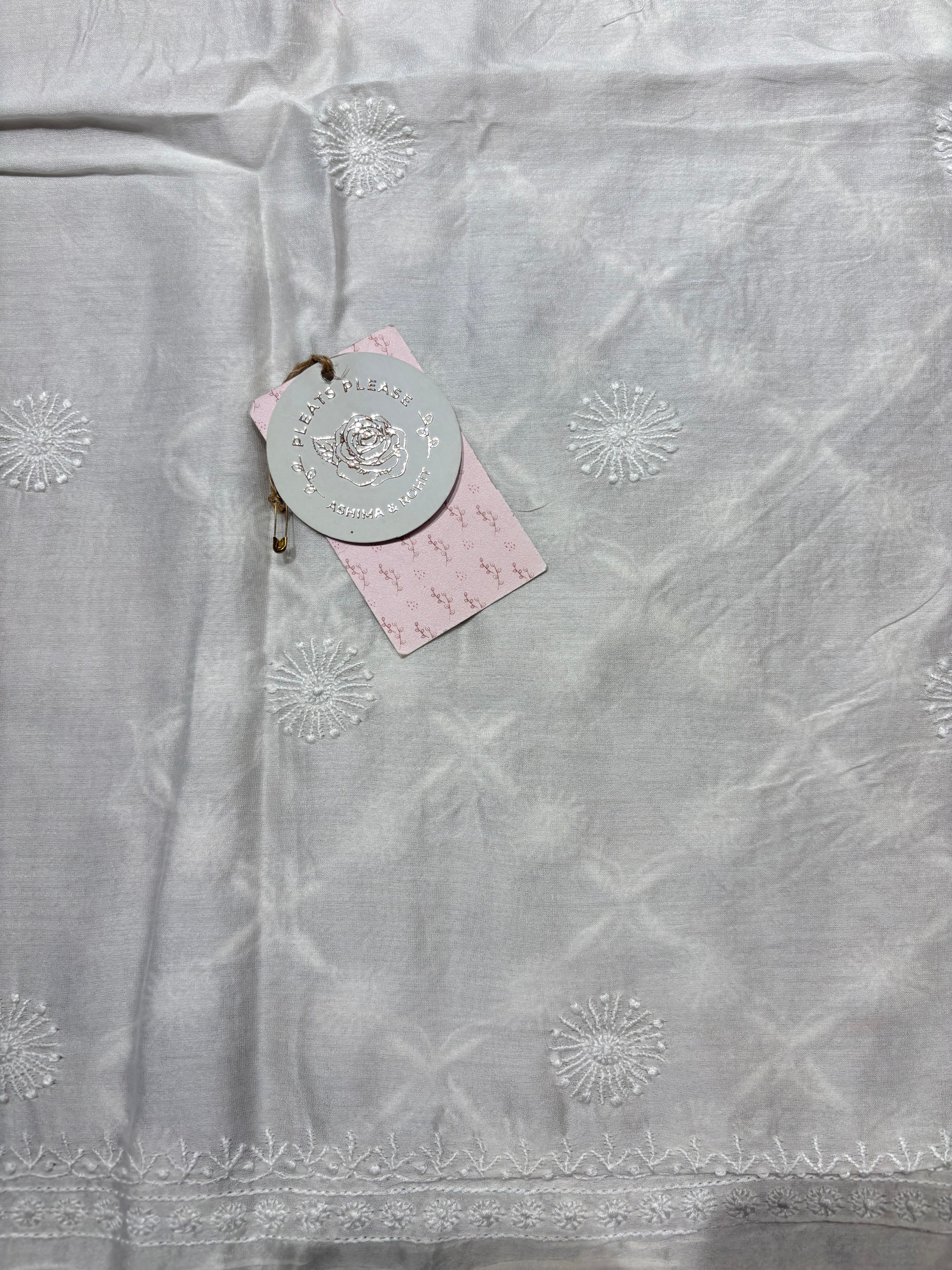 Dyeable Chanderi Silk Chikankari Men’s Kurta Fabric