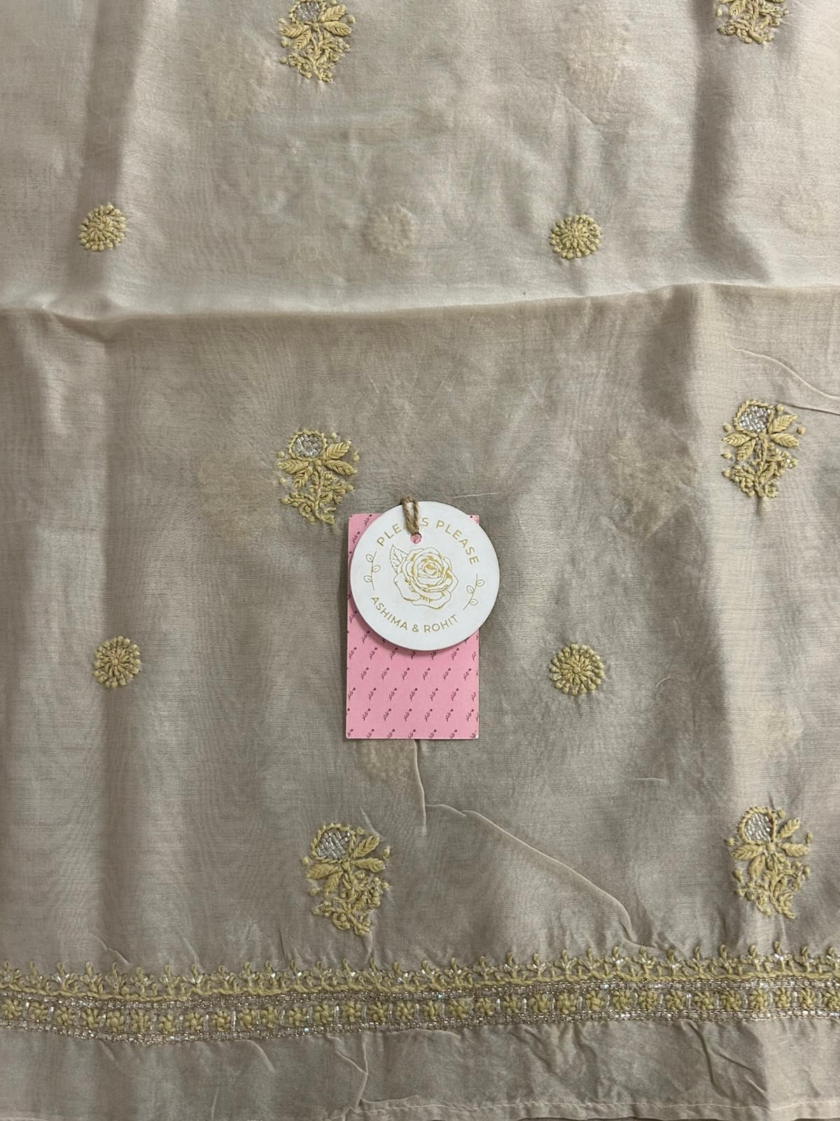 Champagne Chanderi Silk Chikankari Men’s Kurta