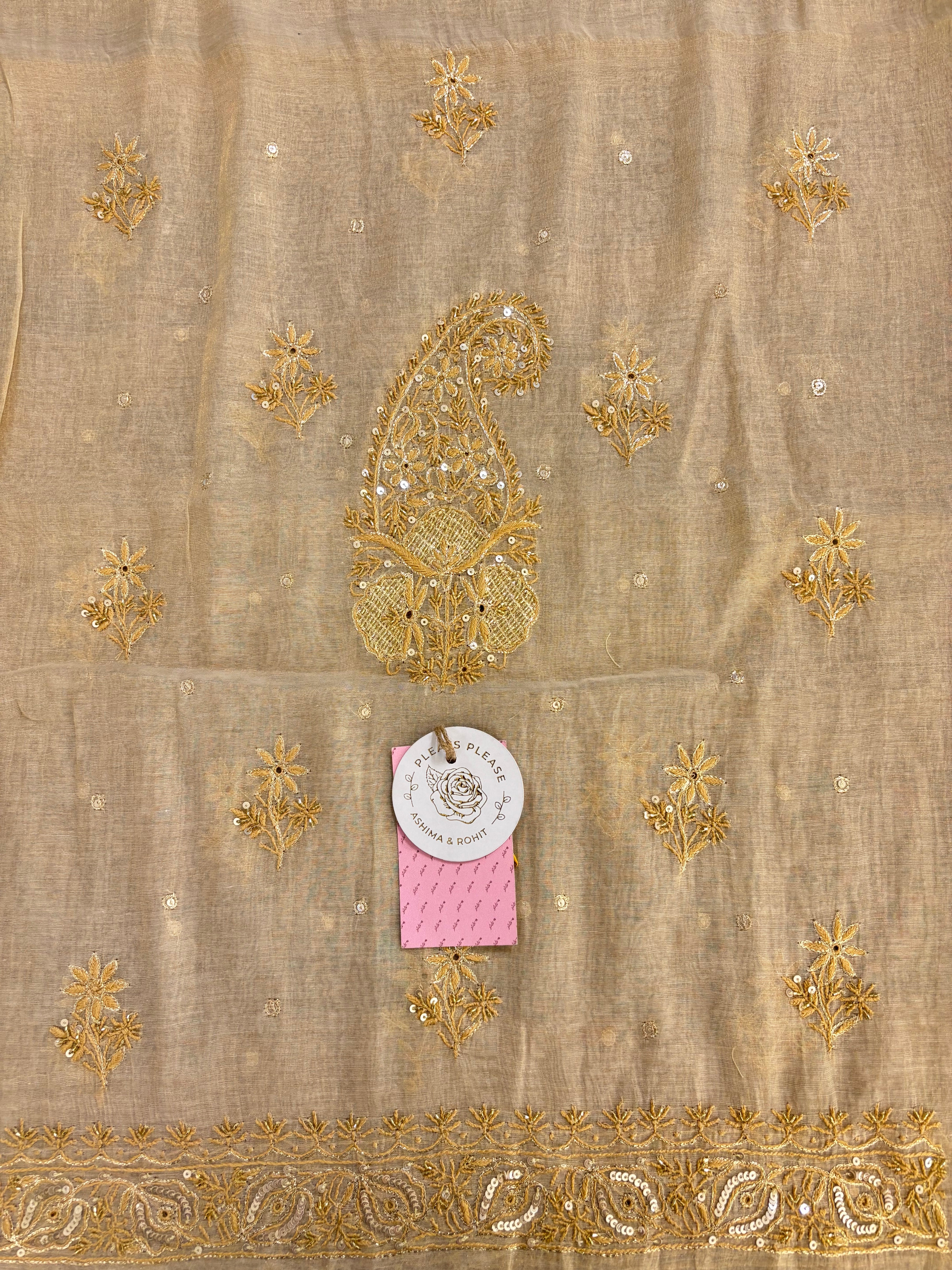 Dyeable Pure & Premium Tissue Chikankari Kurta & Dupatta