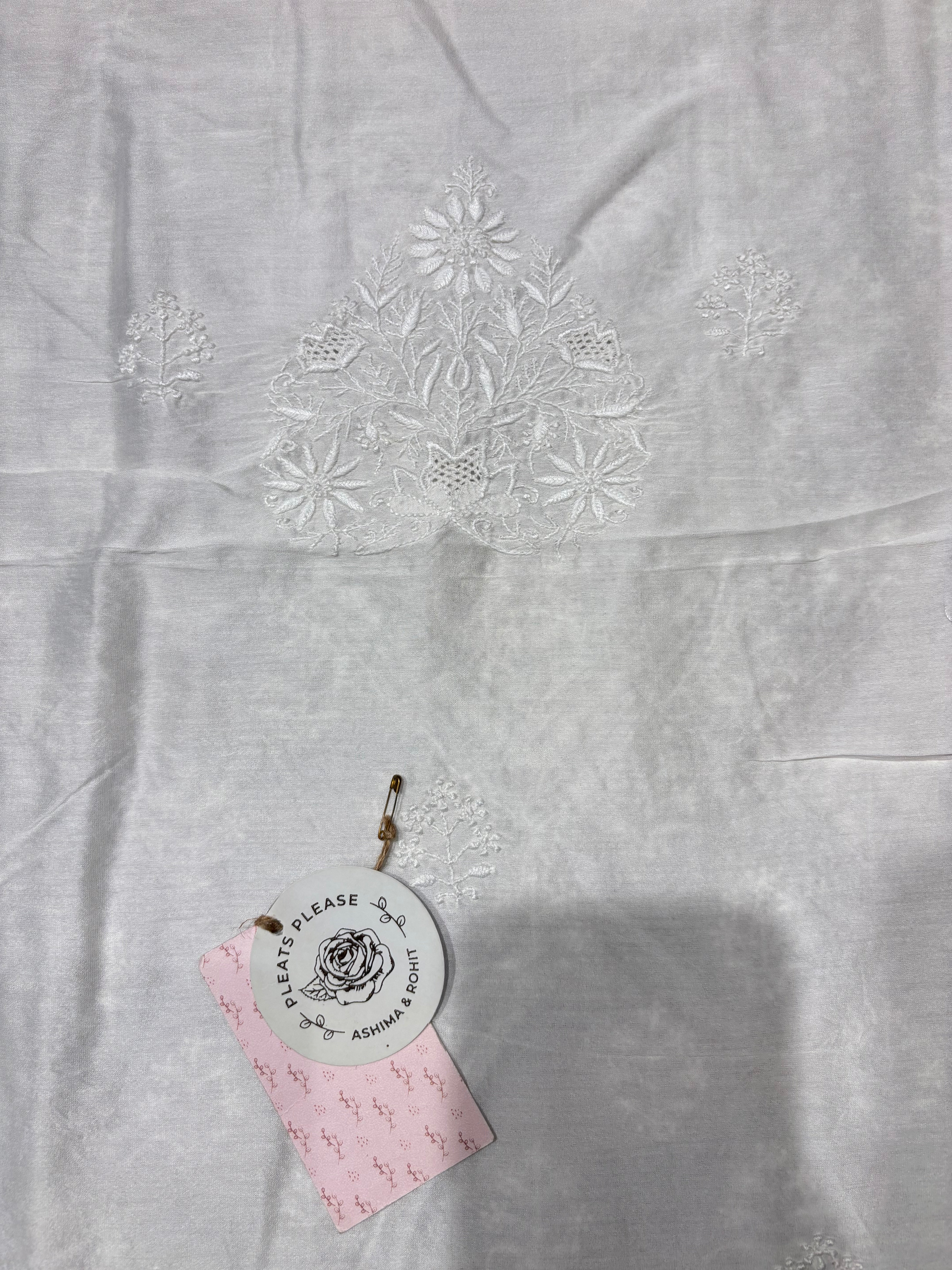 Dyeable Chanderi Silk Chikankari Men’s Kurta Fabric